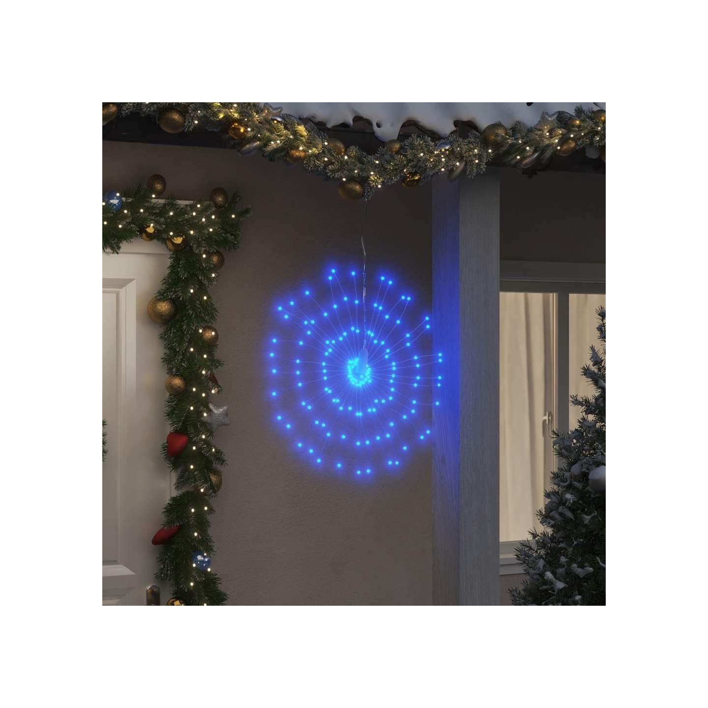 Étoile rayonnante de Noël 140 LED 4 pcs bleu 17 cm