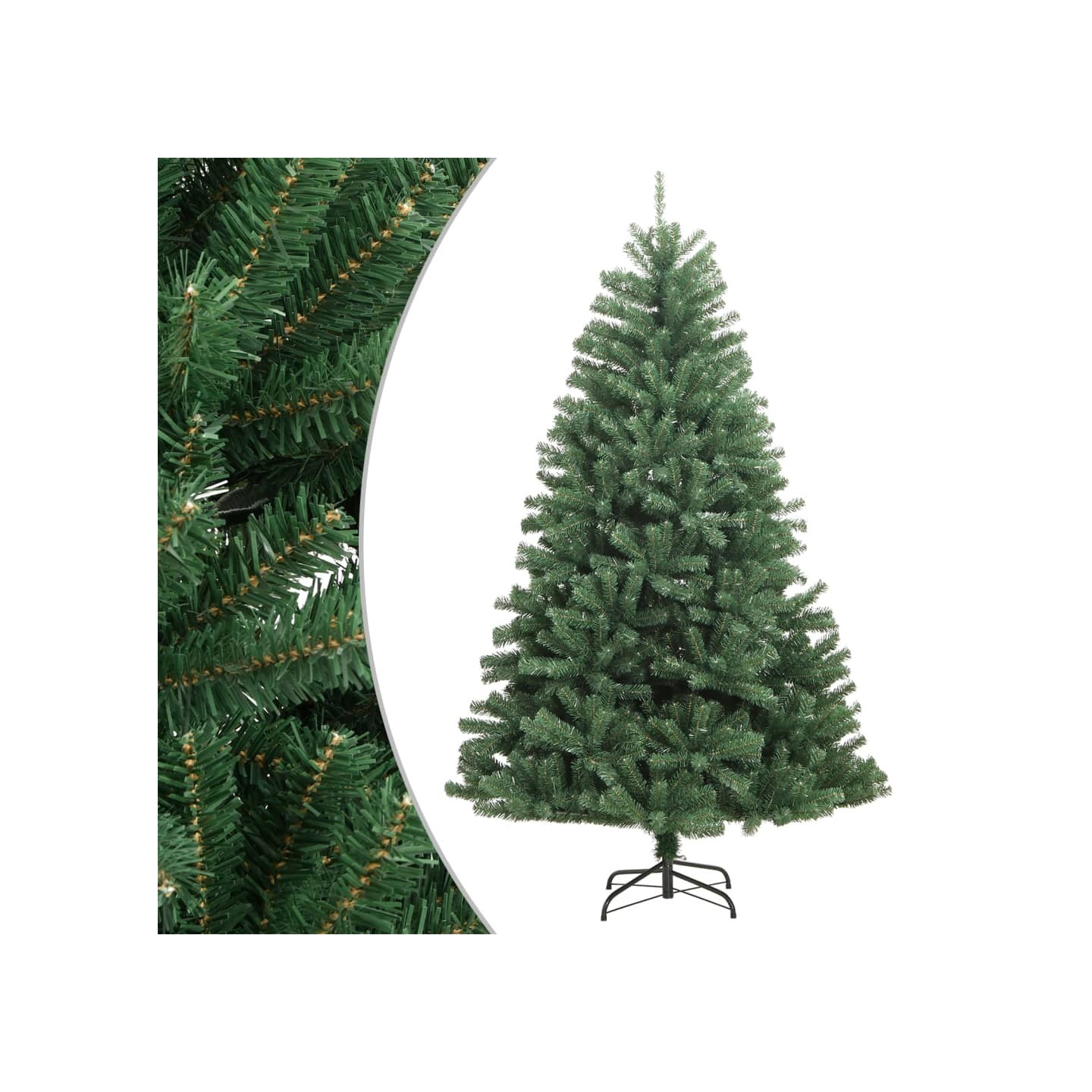 Sapin de Noël artificiel à charnières avec support vert 210 cm