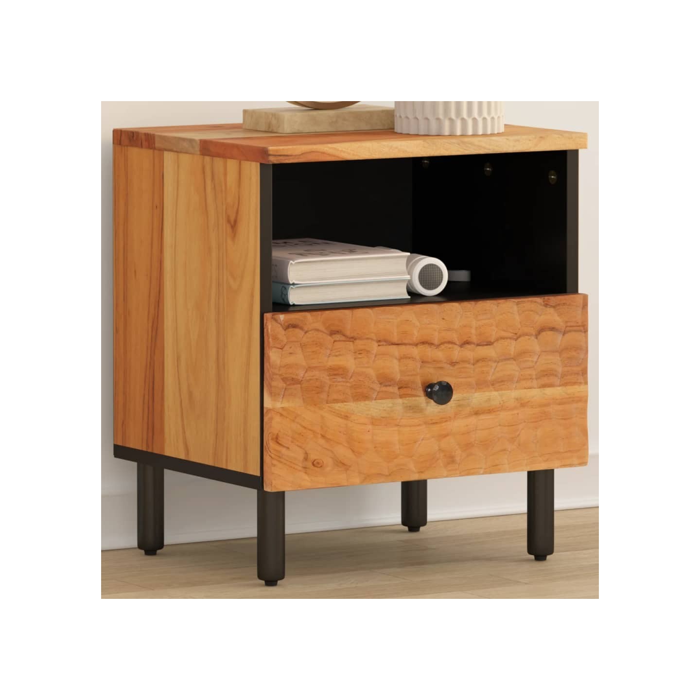 Table de chevet 40x33x46 cm Bois d'acacia massif