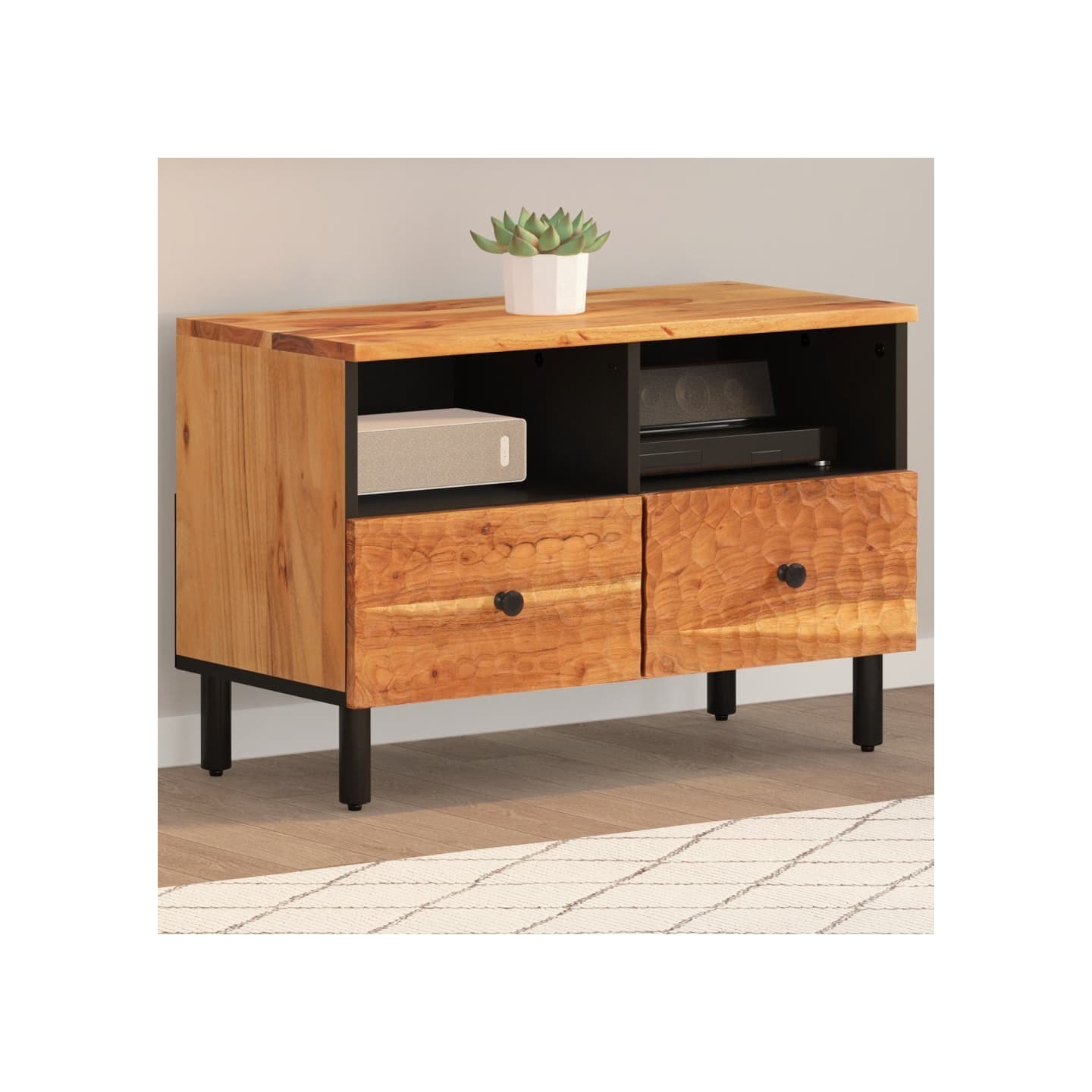 Meuble TV 70x33x46 cm Bois d'acacia massif