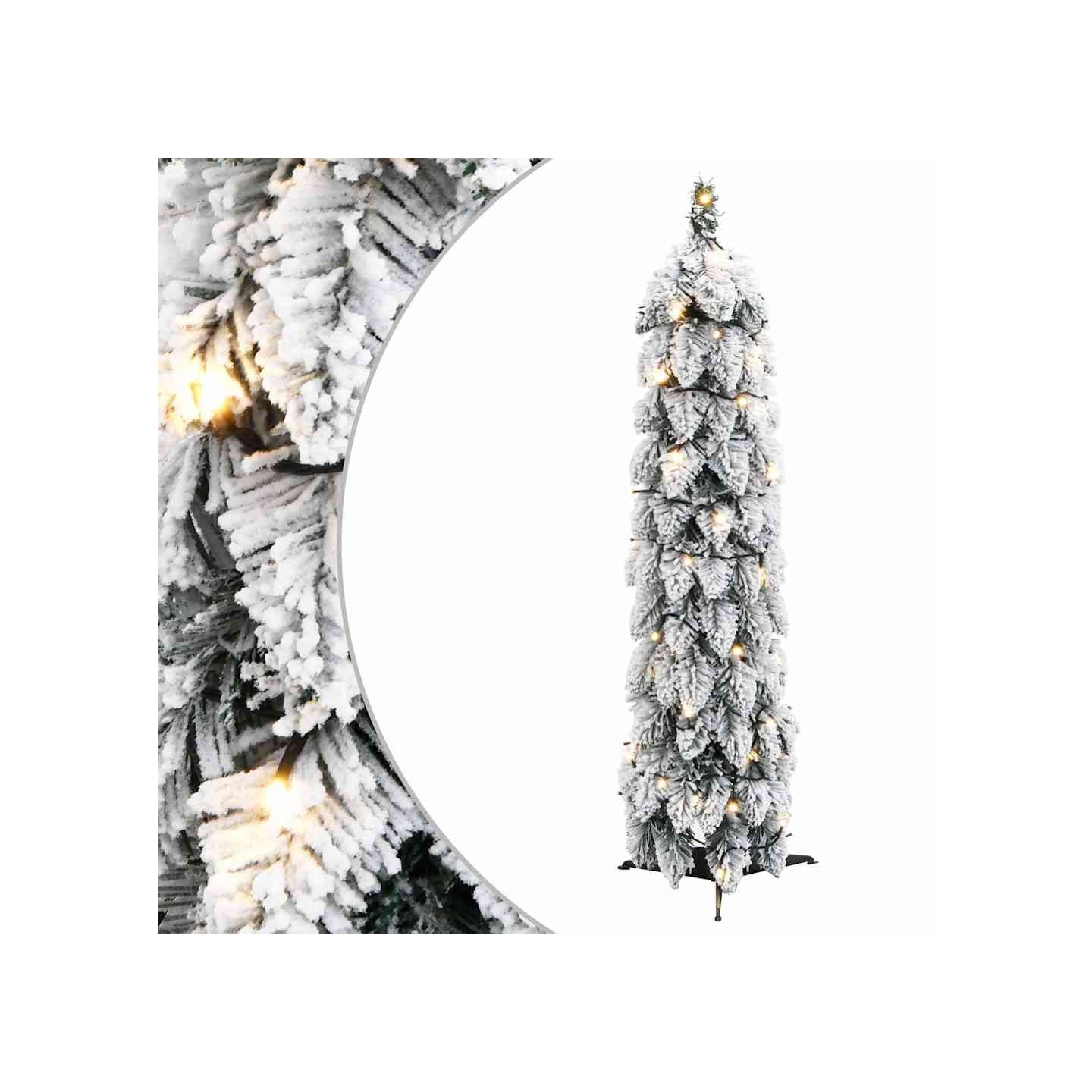 Sapin de Noël artificiel pré-éclairé avec 45 LED/neige floquée