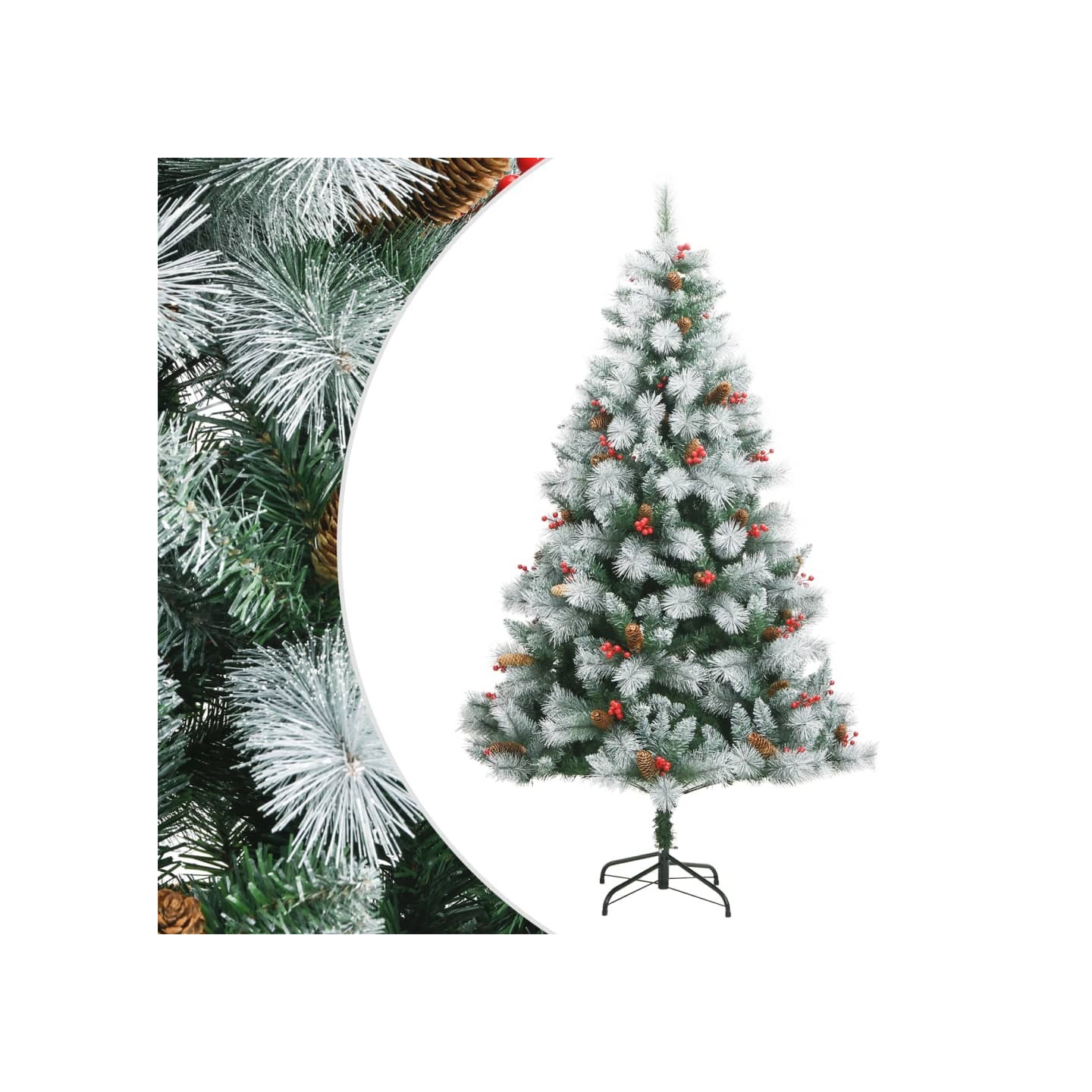 Sapin de Noël artificiel avec pommes de pin et baies 240 cm