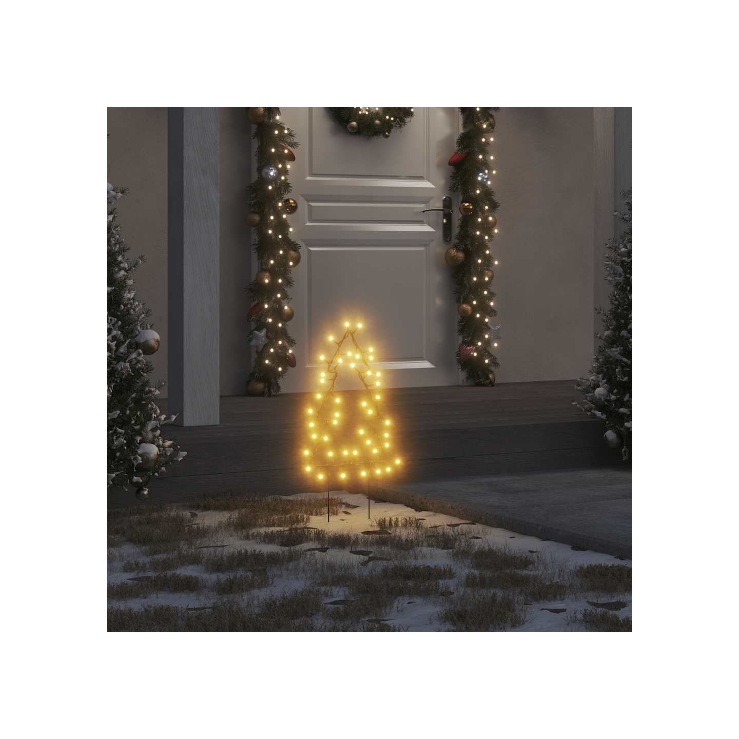 Décoration lumineuse arbre de Noël piquets 3 pcs 50 LED 30 cm