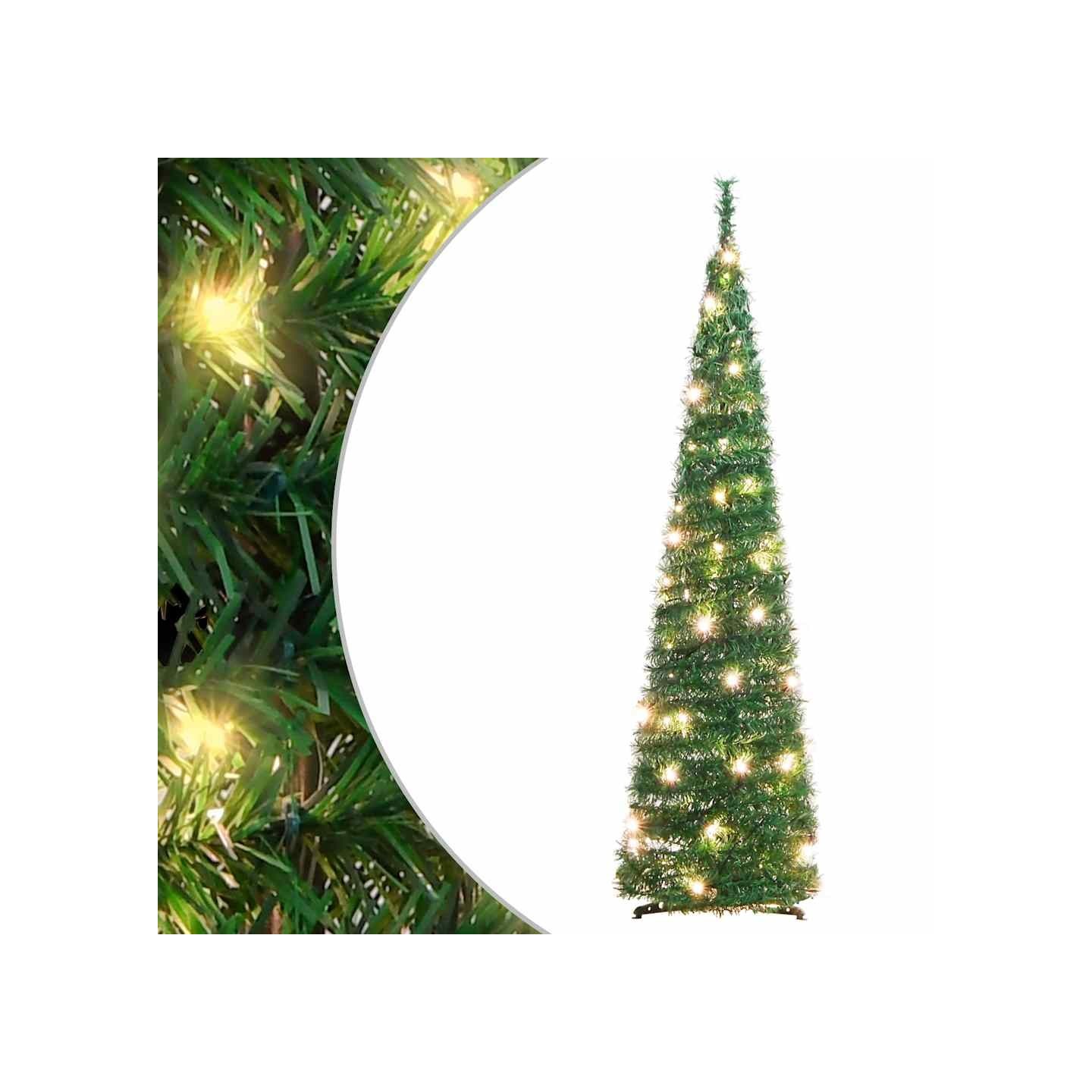Sapin de Noël artificiel escamotable 50 LED vert 120 cm