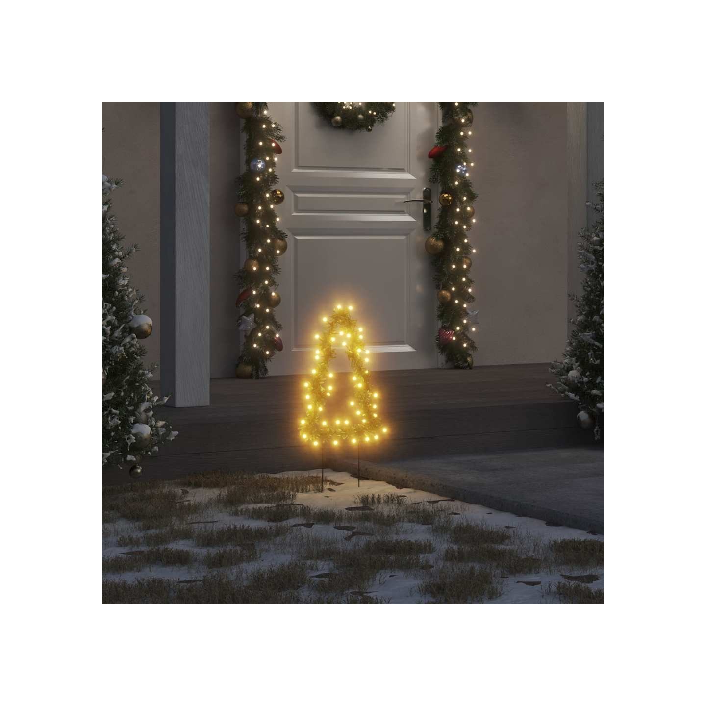 Décoration lumineuse arbre de Noël piquets 3 pcs 50 LED 30 cm