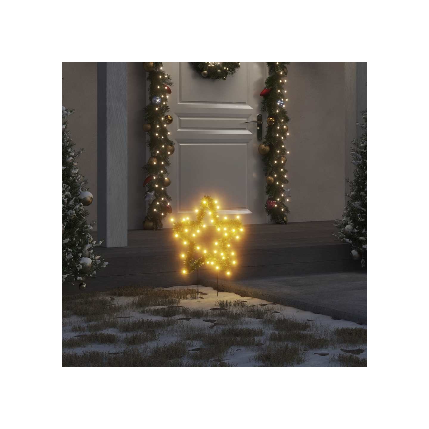 Décoration lumineuse étoile de Noël piquets 3 pcs 50 LED 29 cm
