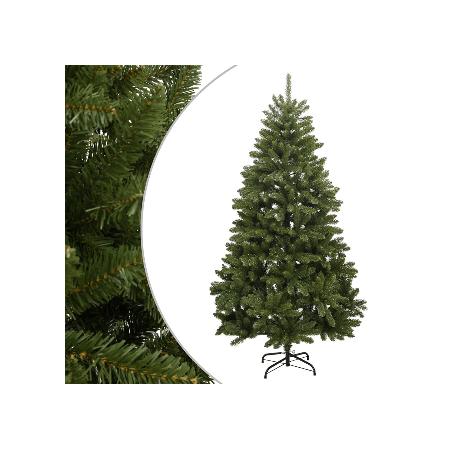 Sapin de Noël artificiel à charnières avec support vert 210 cm