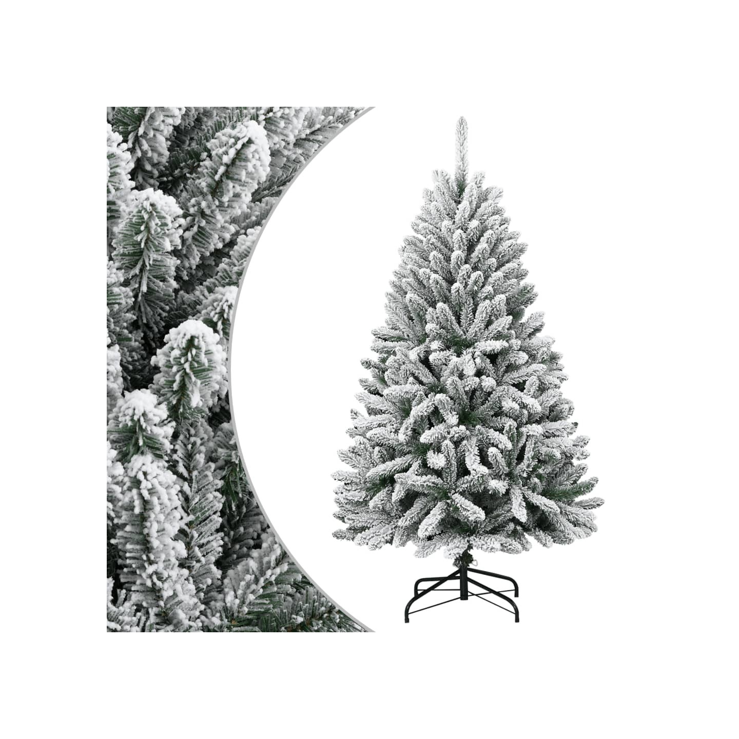 Sapin de Noël artificiel à charnières avec neige floquée 150 cm