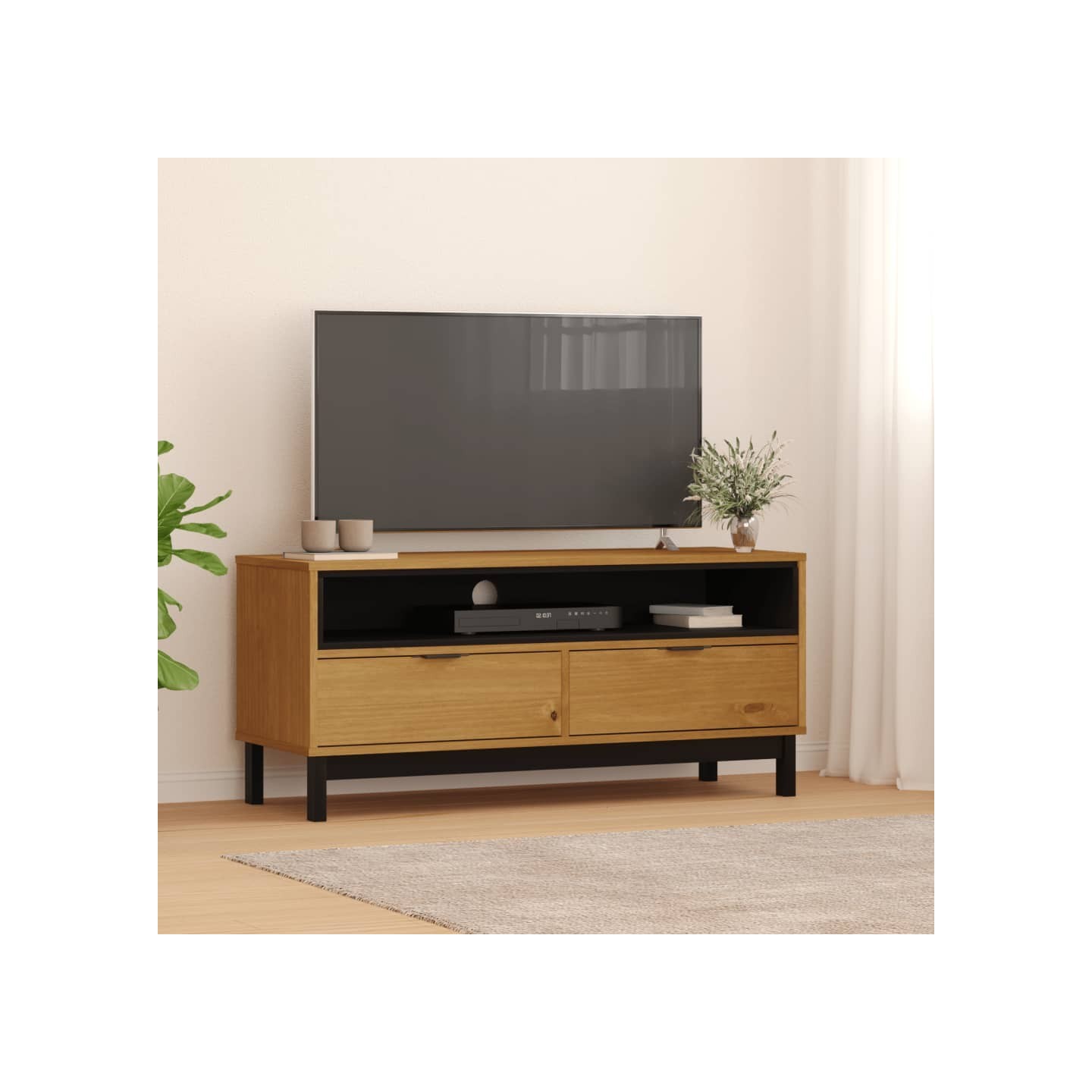 Meuble TV FLAM 110x40x50 cm bois massif de pin
