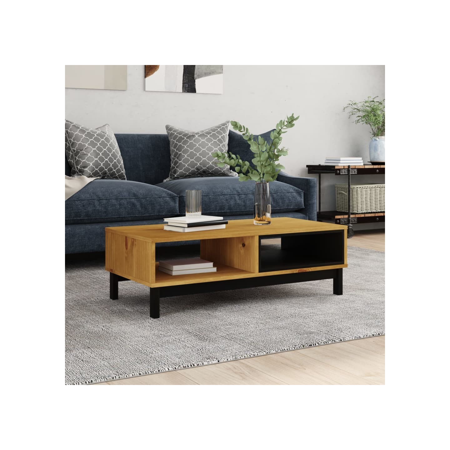 Table basse FLAM 100x50x32,5 cm bois de pin massif