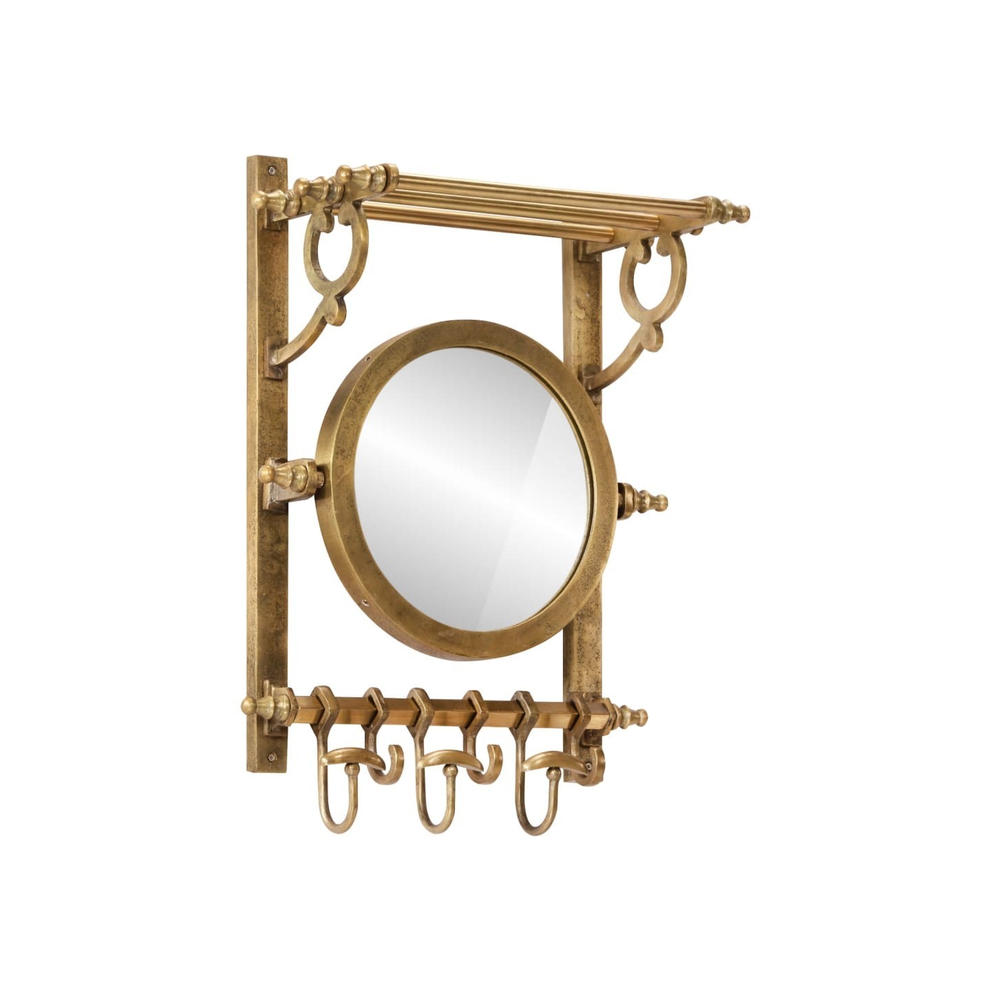 Porte-bagages avec cintres et miroir mural aluminium