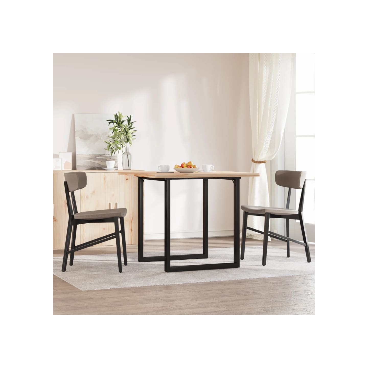 Pieds de table à manger cadre en O 70x70x73 cm acier