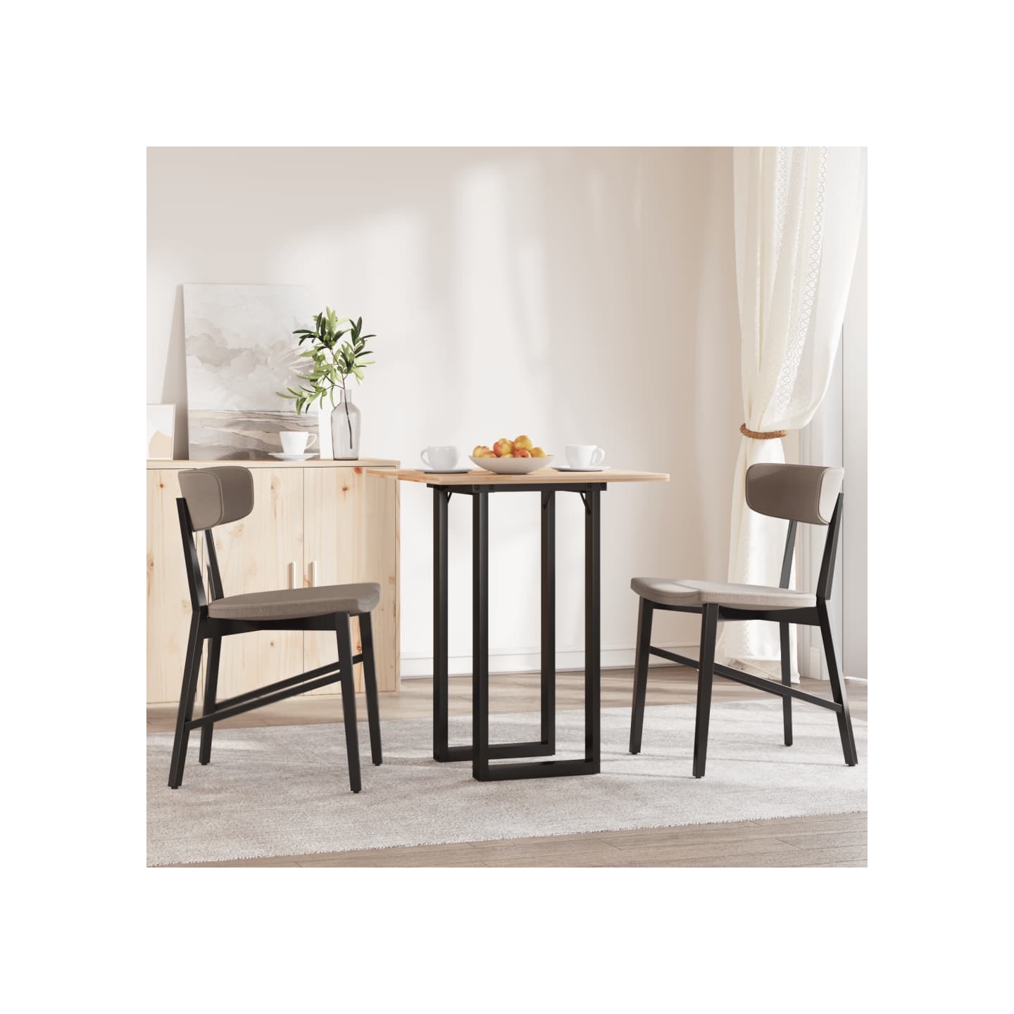 Pieds de table à manger cadre en O 80x40x73 cm acier