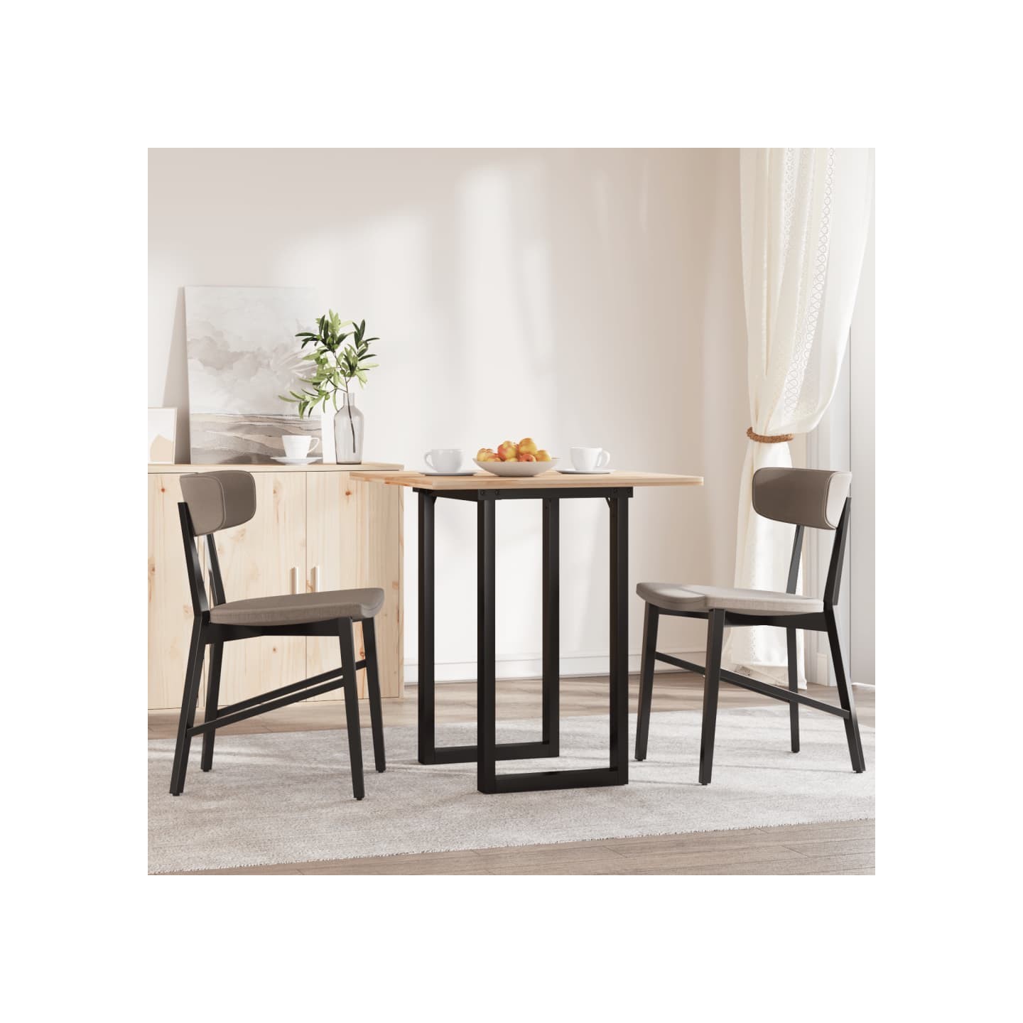 Pieds de table à manger cadre en O 60x50x73 cm acier