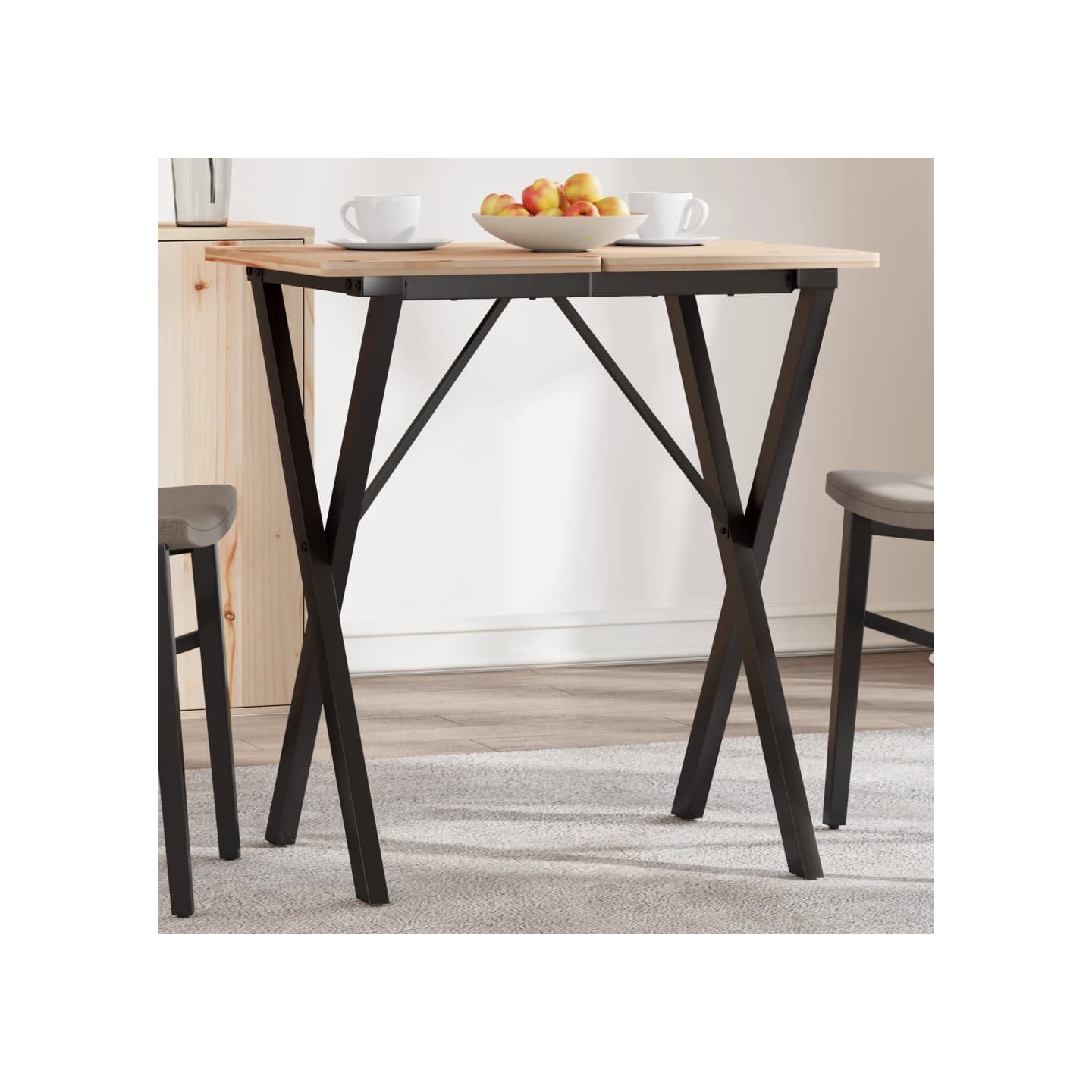 Pieds de table à manger cadre en X 60x50x73 cm acier