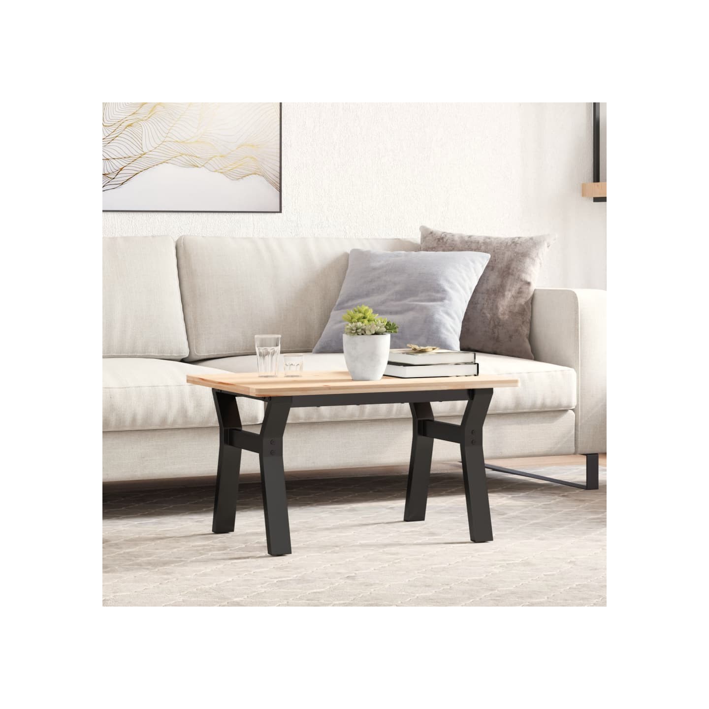Pieds de table basse cadre en Y 60x40x38 cm acier