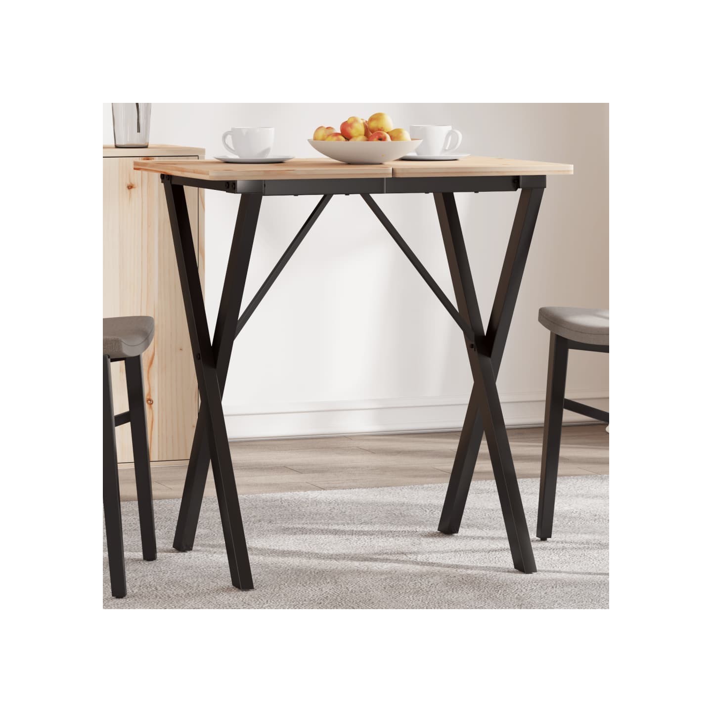 Pieds de table à manger cadre en X 60x40x73 cm acier