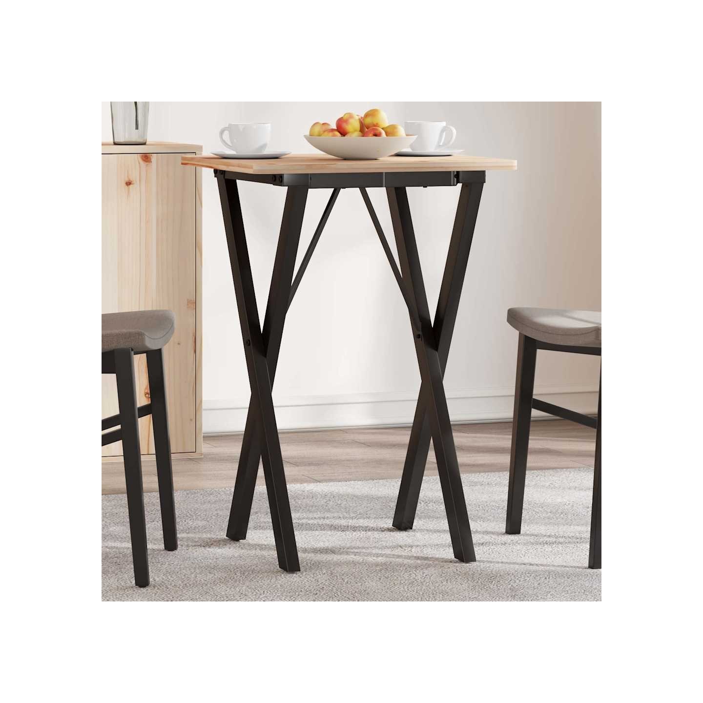 Pieds de table à manger cadre en X 40x40x73 cm acier