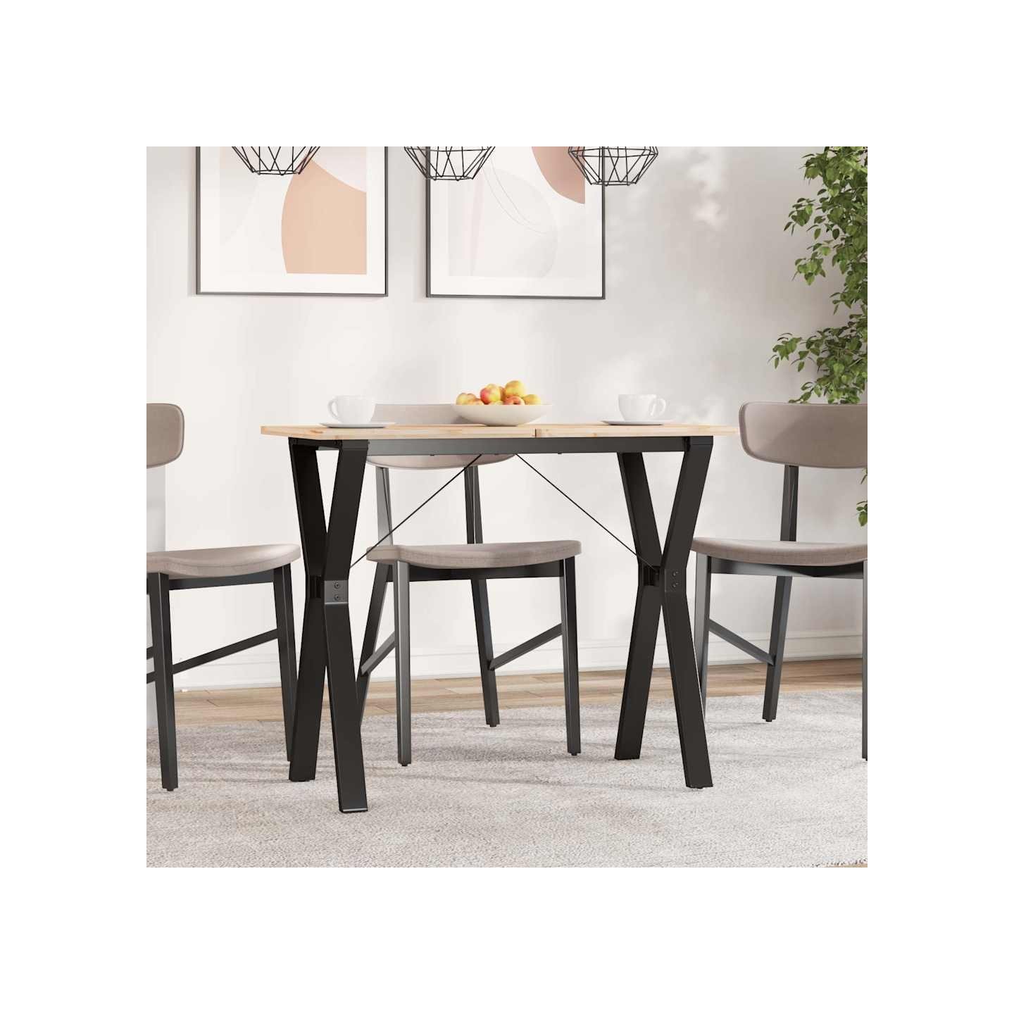 Pieds de table à manger cadre en Y 80x40x73 cm acier