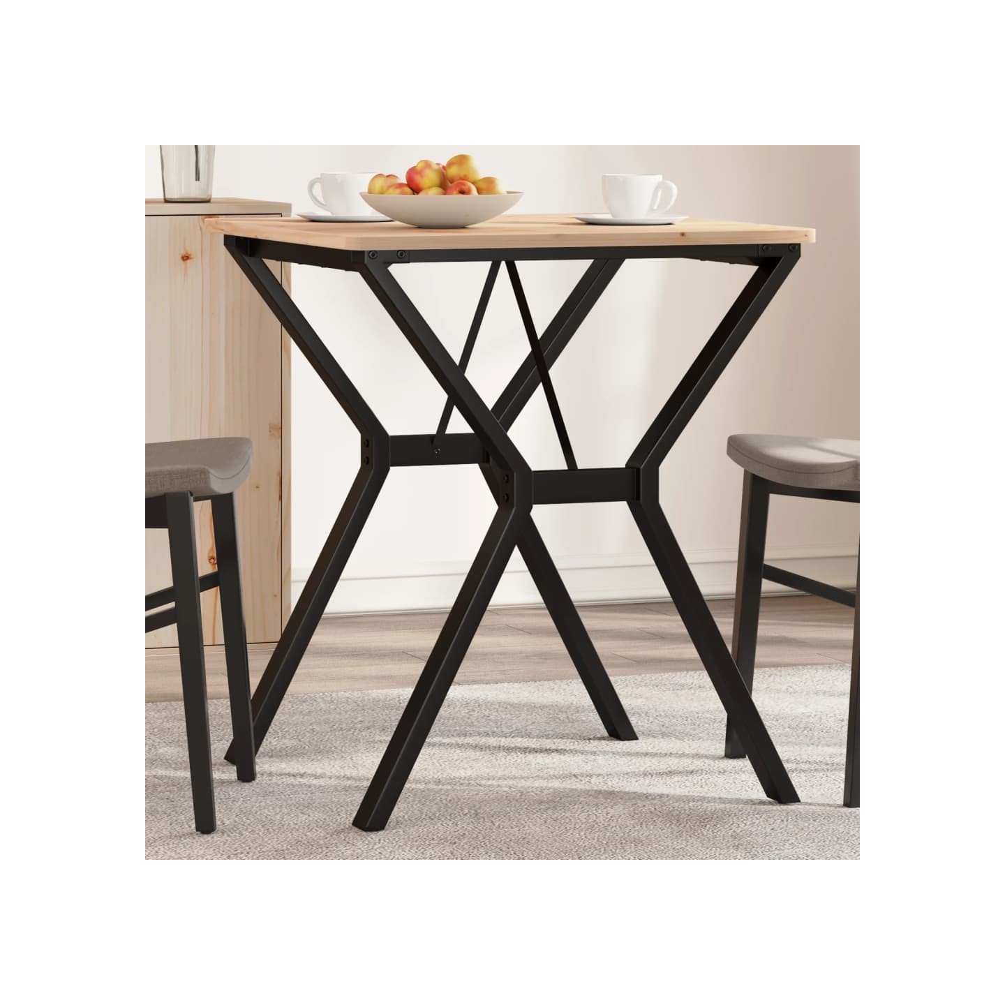 Pieds de table à manger cadre en Y 60x60x73 cm acier