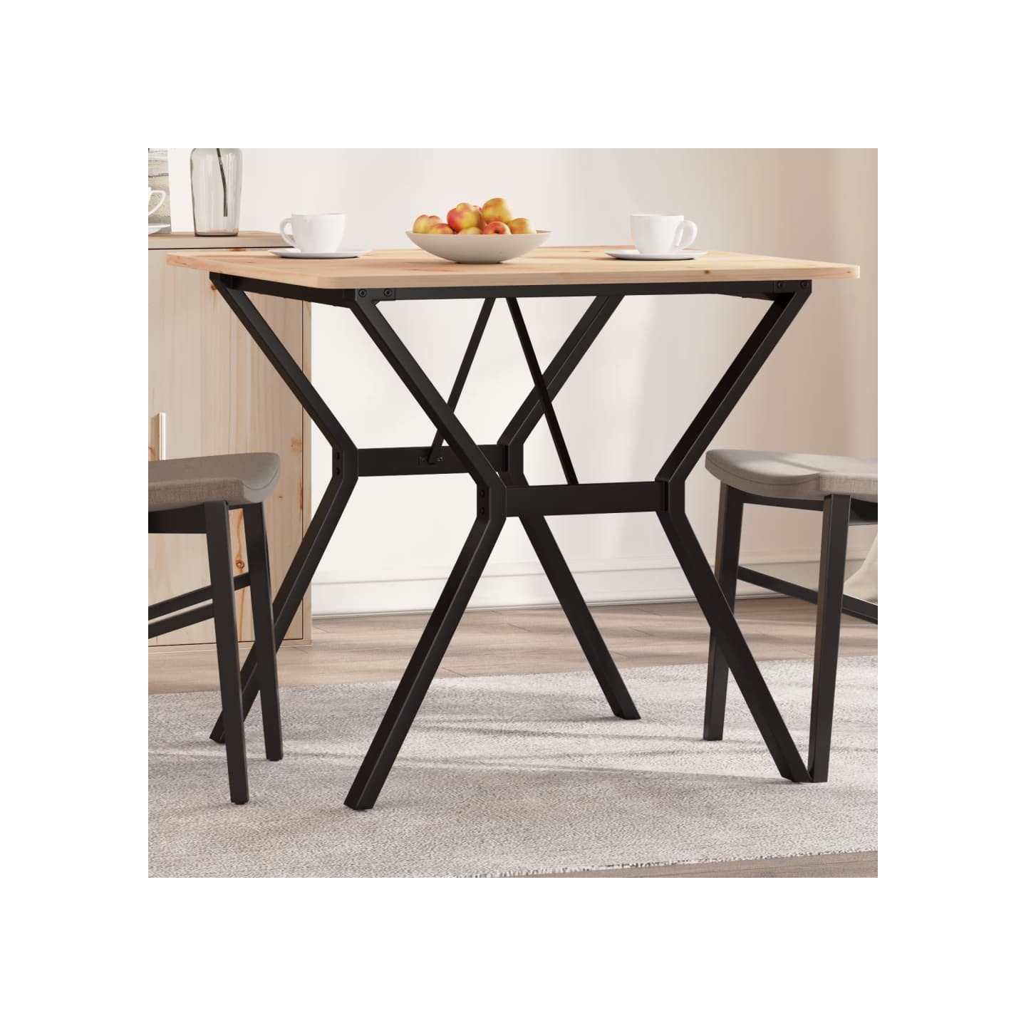 Pieds de table à manger cadre en Y 70x70x73 cm acier