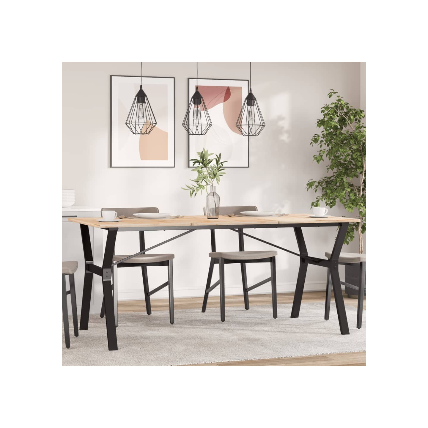Pieds de table à manger cadre en Y 160x80x73 cm acier