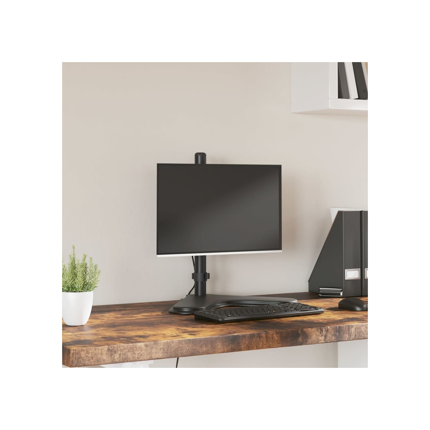 Support de moniteur noir acier VESA 75/100 mm