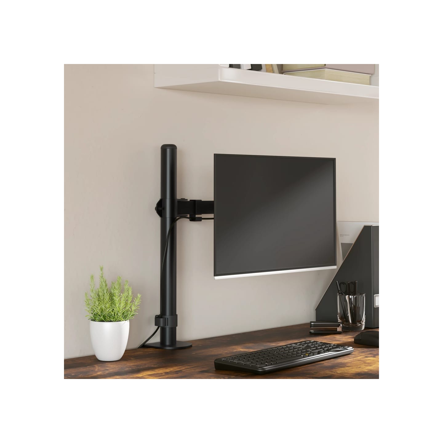 Support de moniteur noir acier VESA 75/100 mm