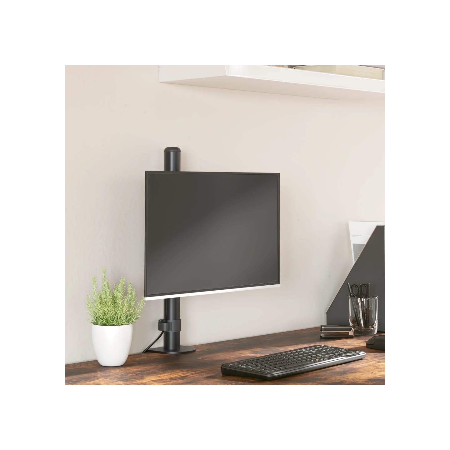 Support de moniteur noir acier VESA 75/100 mm