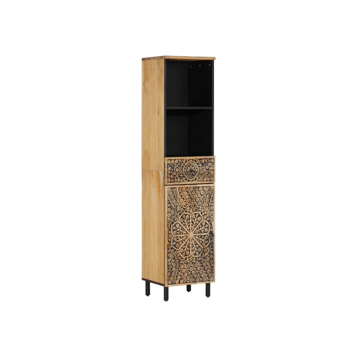 Armoire de salle de bain 38x33x160 cm bois massif de manguier
