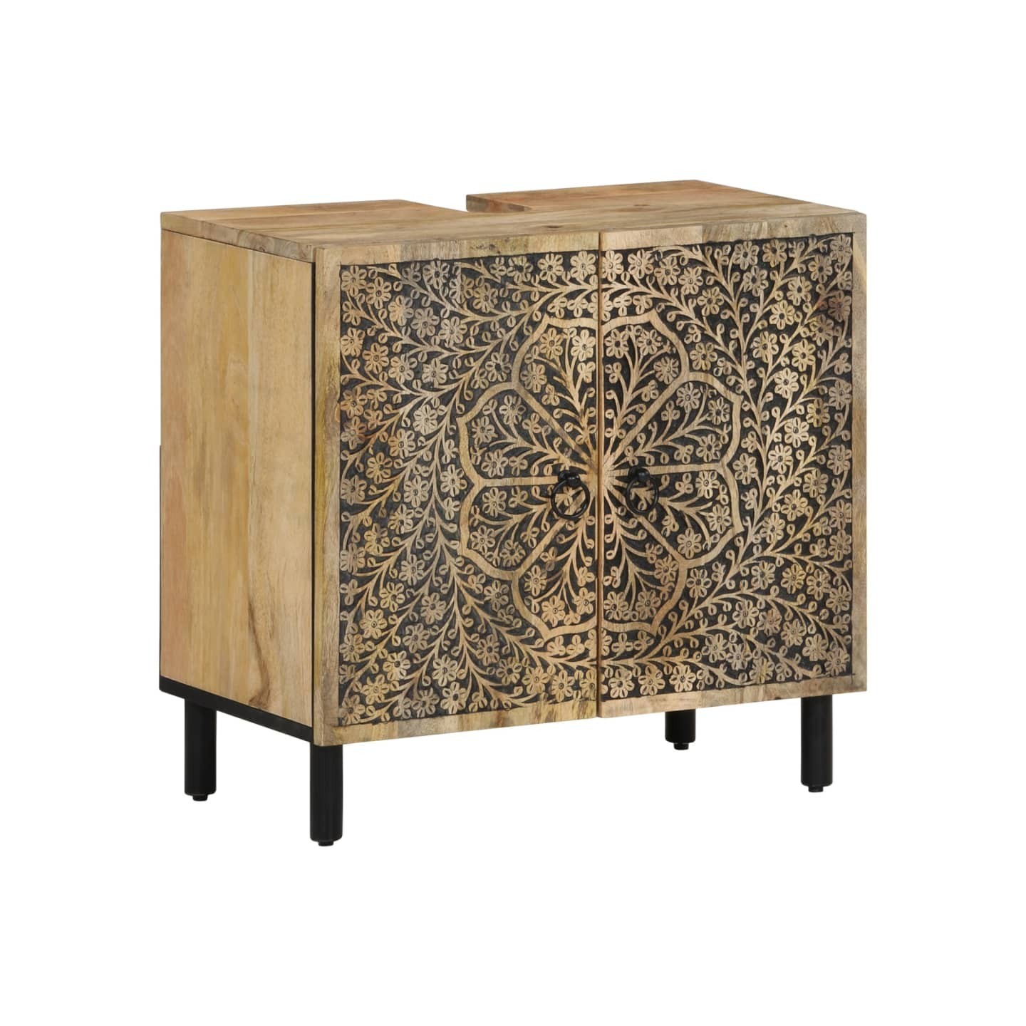 Armoire lavabo de salle de bain bois massif de manguier