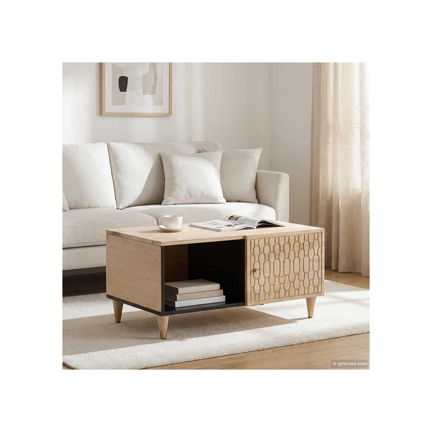 Table basse 80x50x40 cm bois de manguier massif