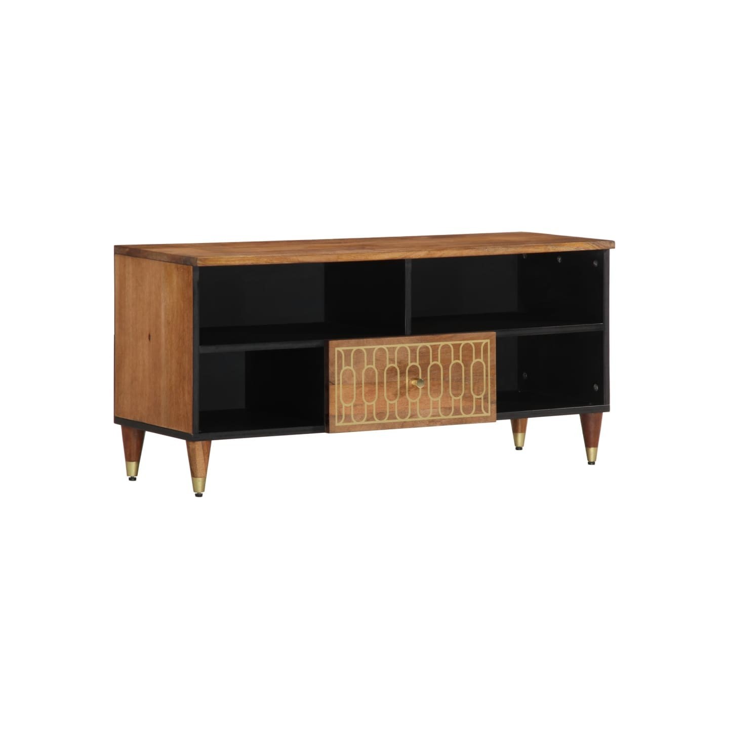 Meuble TV 100x33x46 cm bois massif de manguier