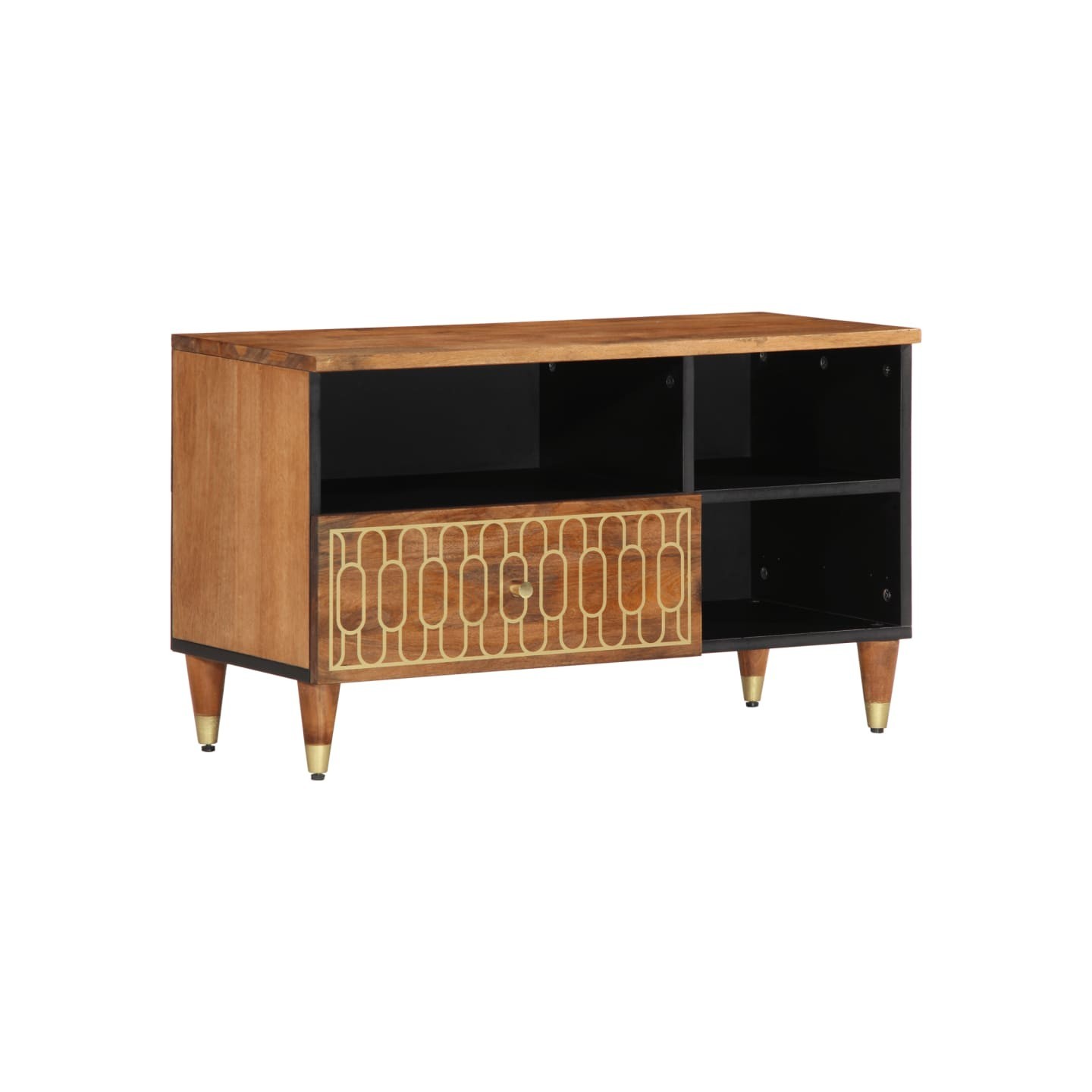 Meuble TV 80x33x46 cm bois massif de manguier
