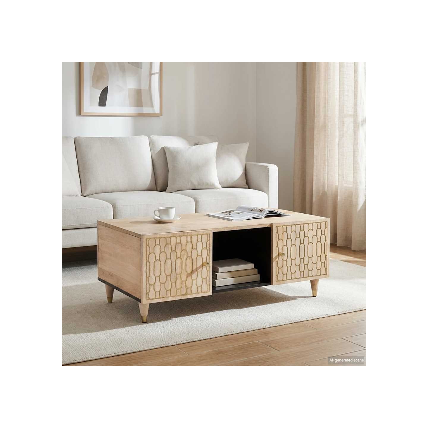 Table basse 100x54x40 cm bois de manguier massif