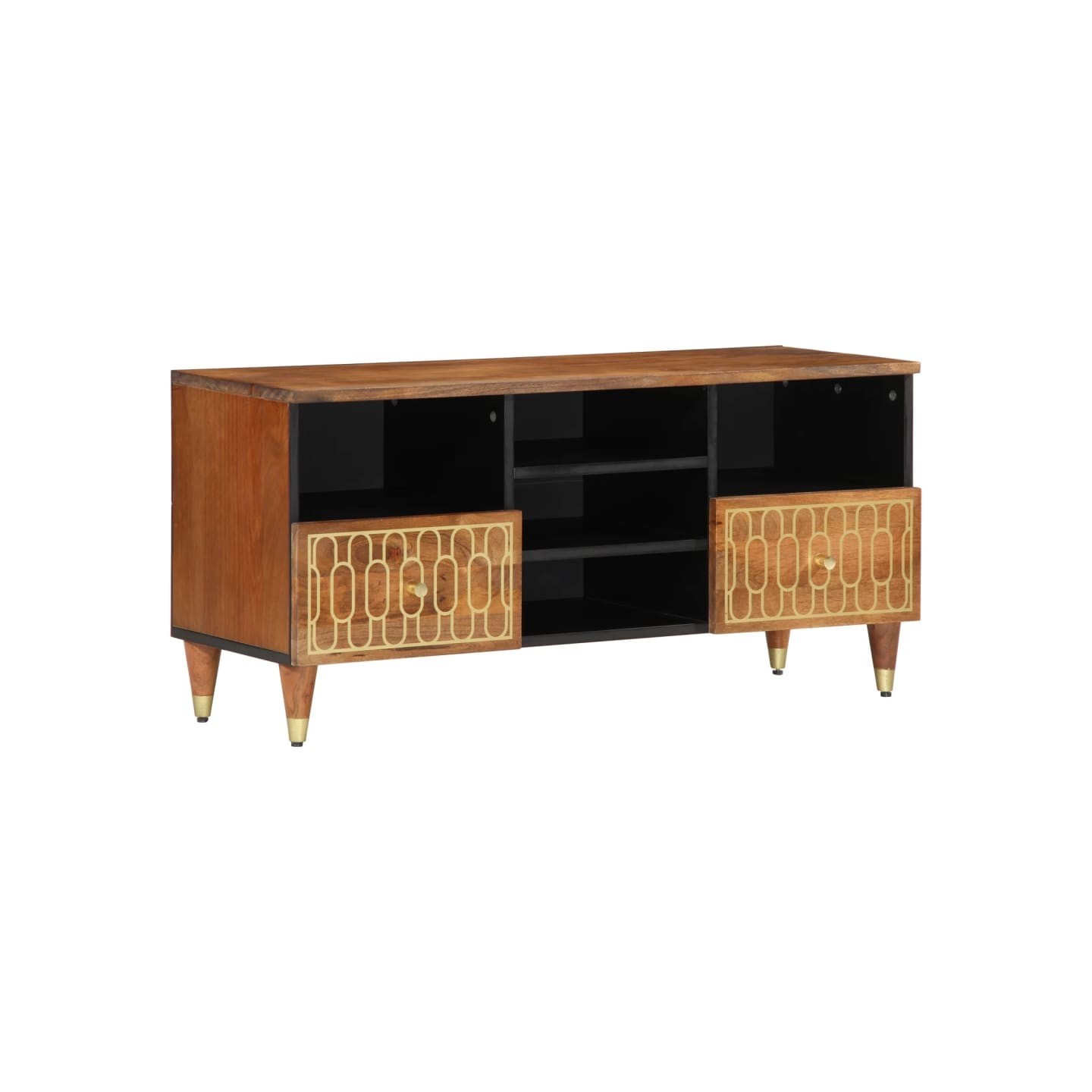 Meuble TV 100x33x46 cm bois massif de manguier