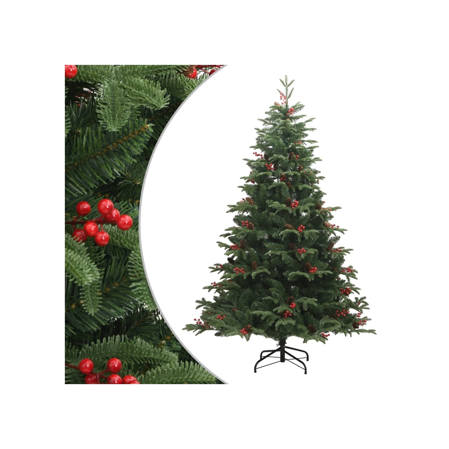 Sapin de Noël artificiel avec pommes de pin et baies 180 cm