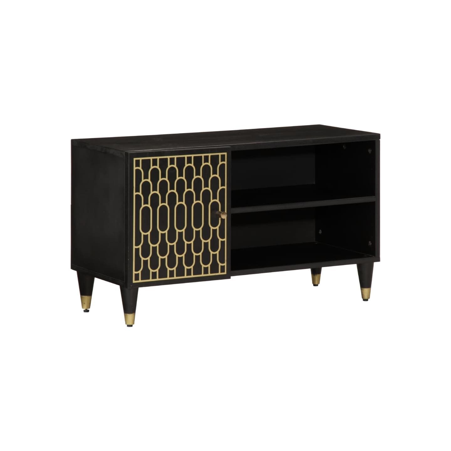Meuble TV 80x31,5x46 cm bois massif de manguier