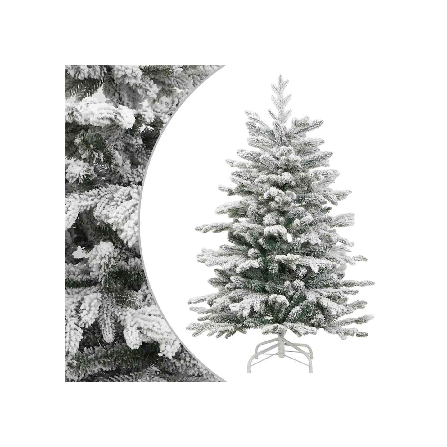 Sapin de Noël artificiel à charnières avec neige floquée 210 cm