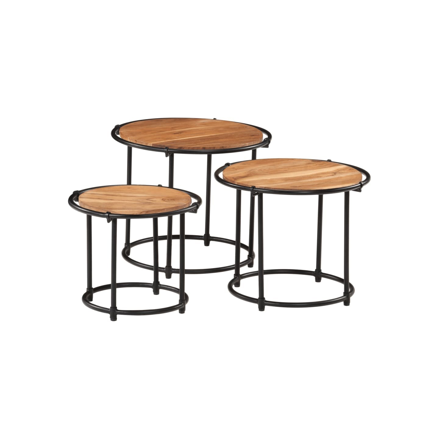 Tables gigognes 3 pcs bois massif d'acacia
