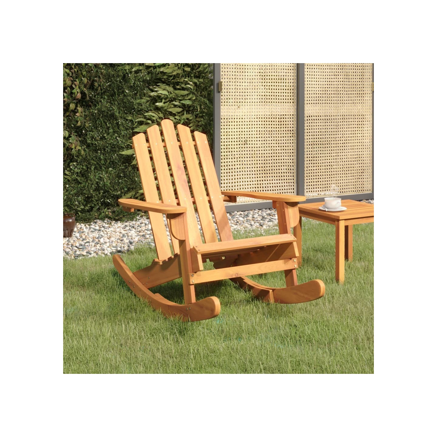 Chaise à bascule Adirondack bois massif d'acacia