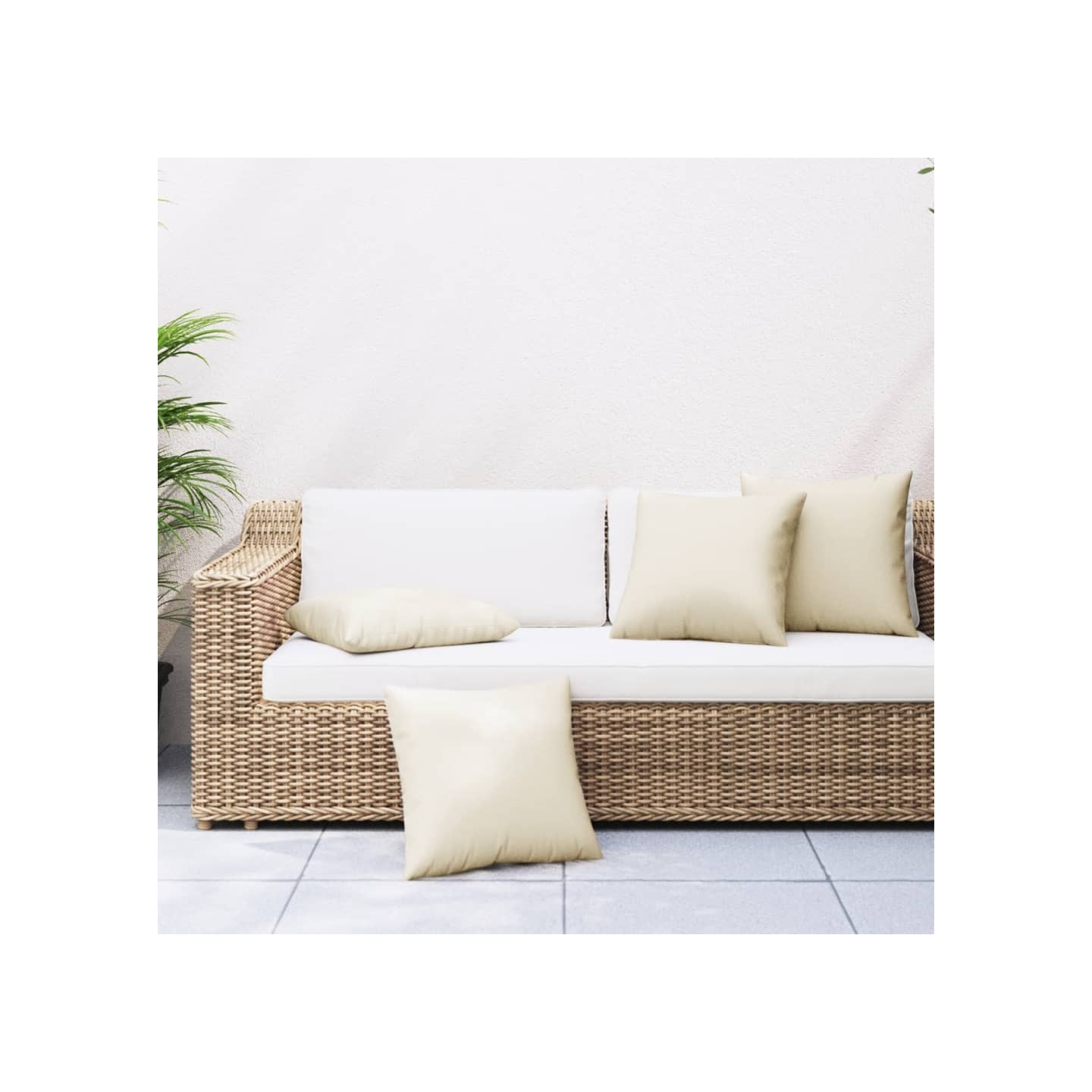 Coussins de canapé lot de 4 crème 40x40 cm tissu