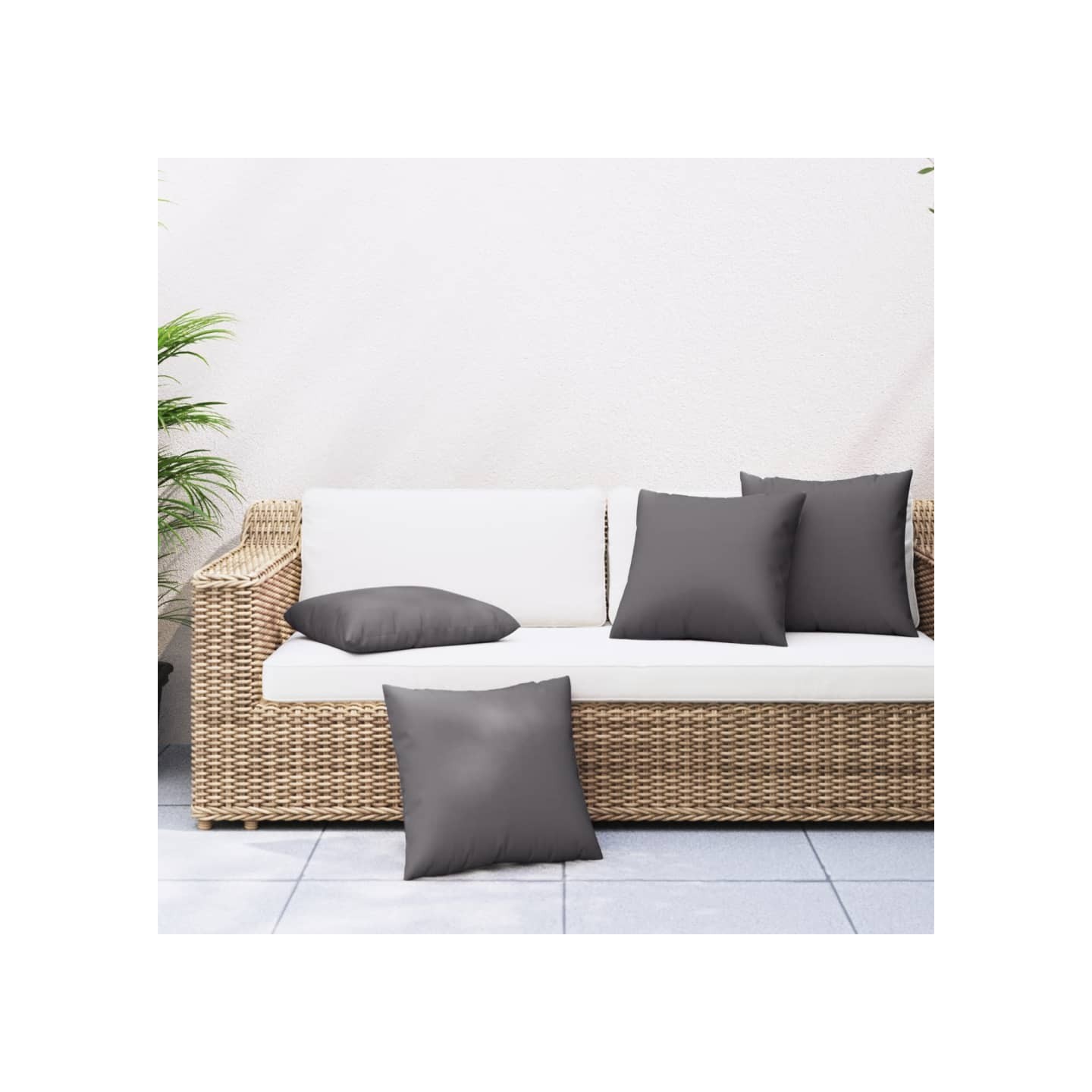 Coussins de canapé lot de 4 anthracite 50x50 cm tissu