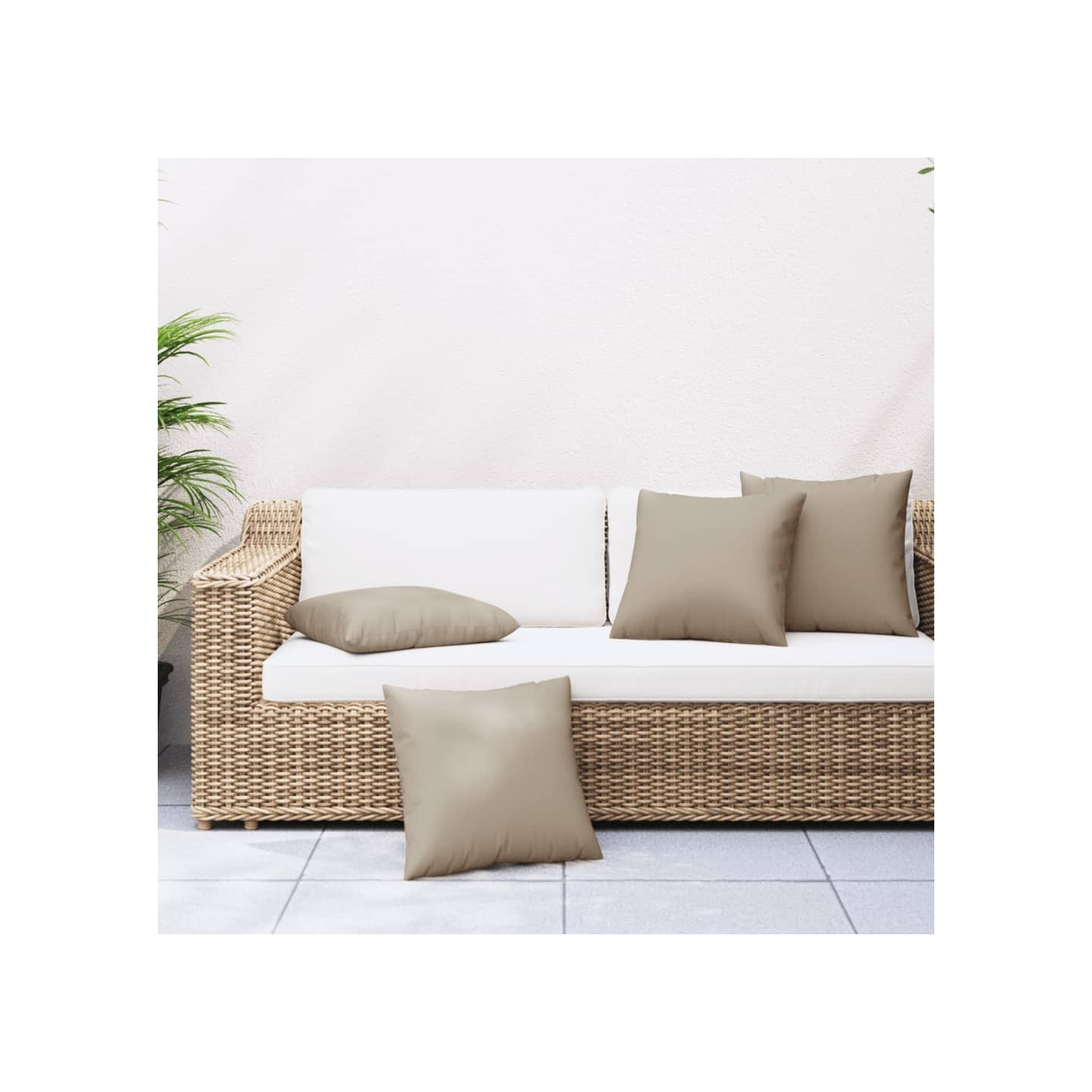 Coussins de canapé lot de 4 taupe 40x40 cm tissu