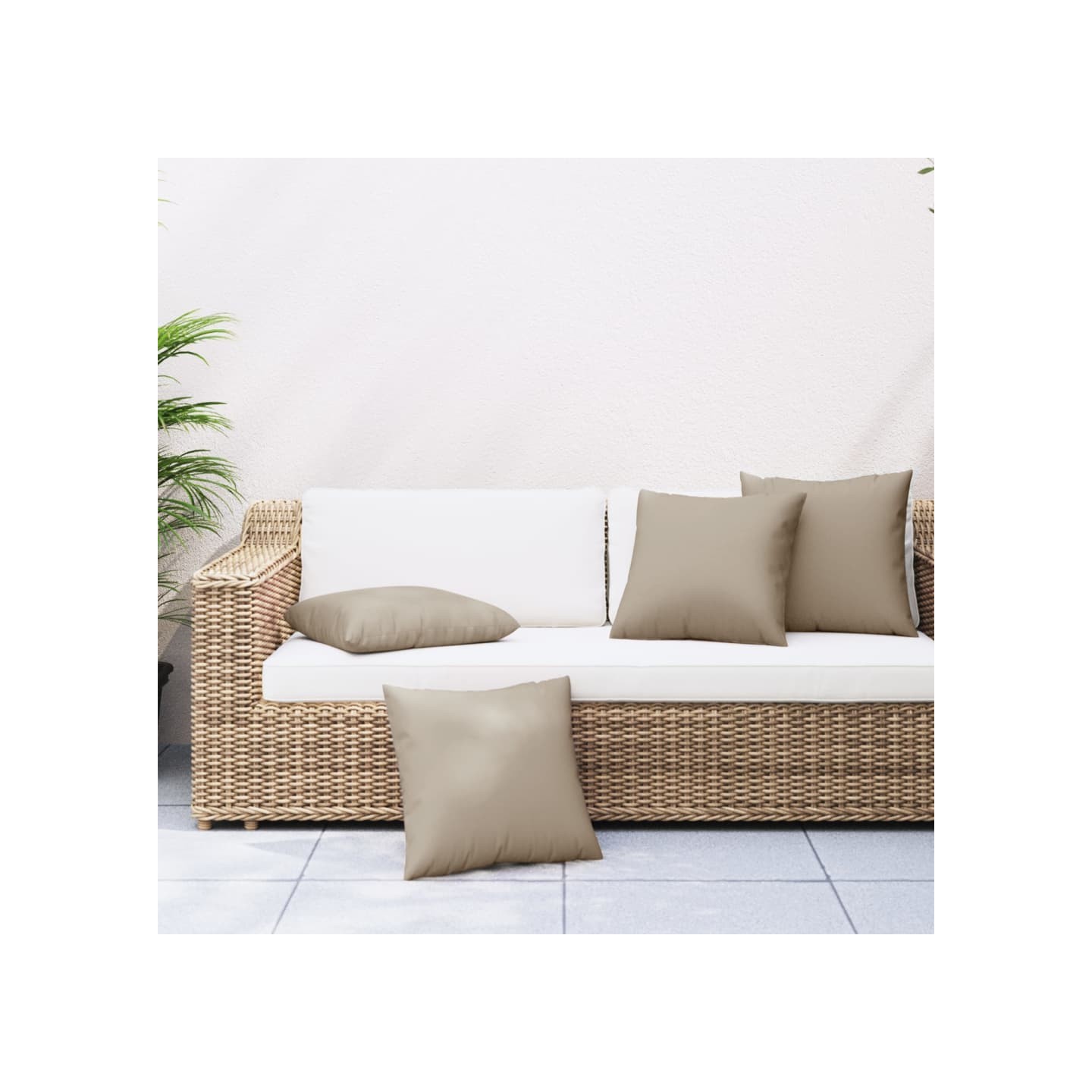 Coussins de canapé lot de 4 taupe 50x50 cm tissu