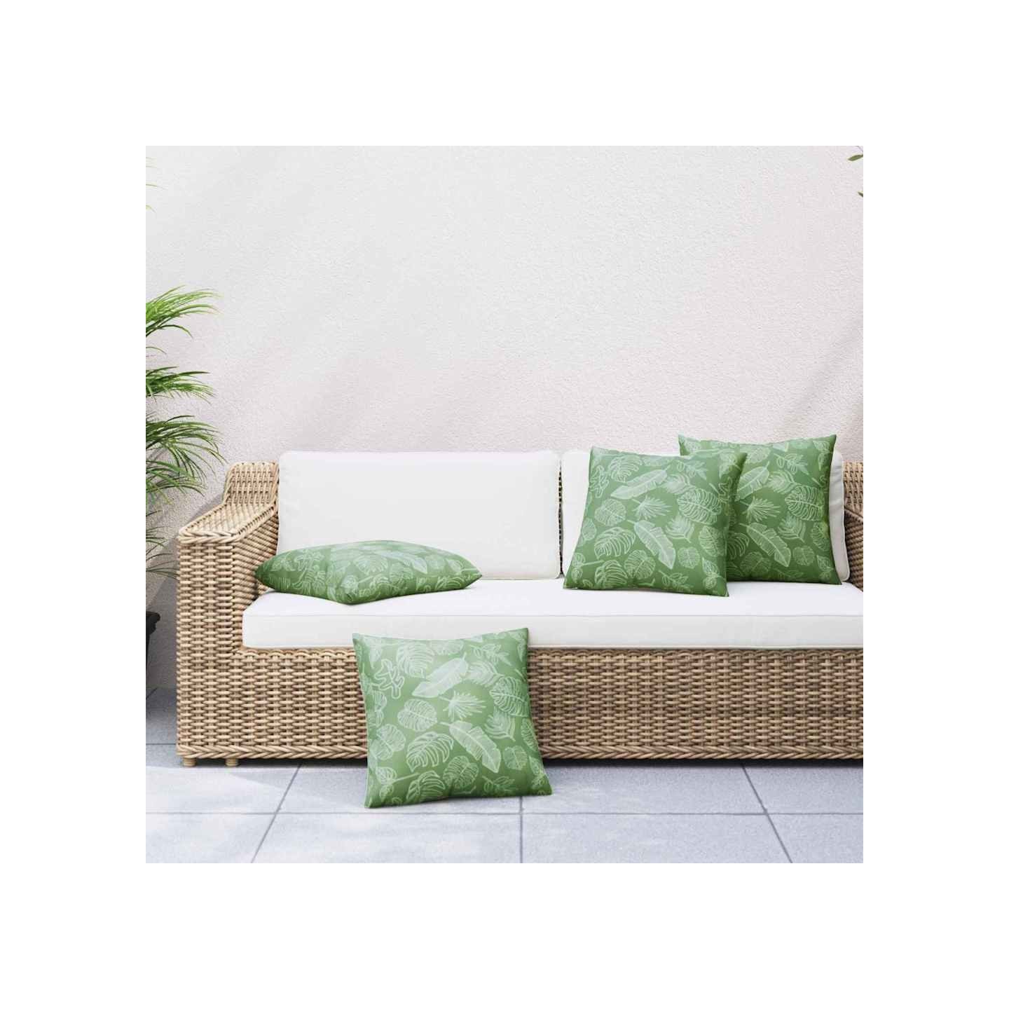 Coussins Éparpillés 4 pc Tissu en Polyester Motif feuilles