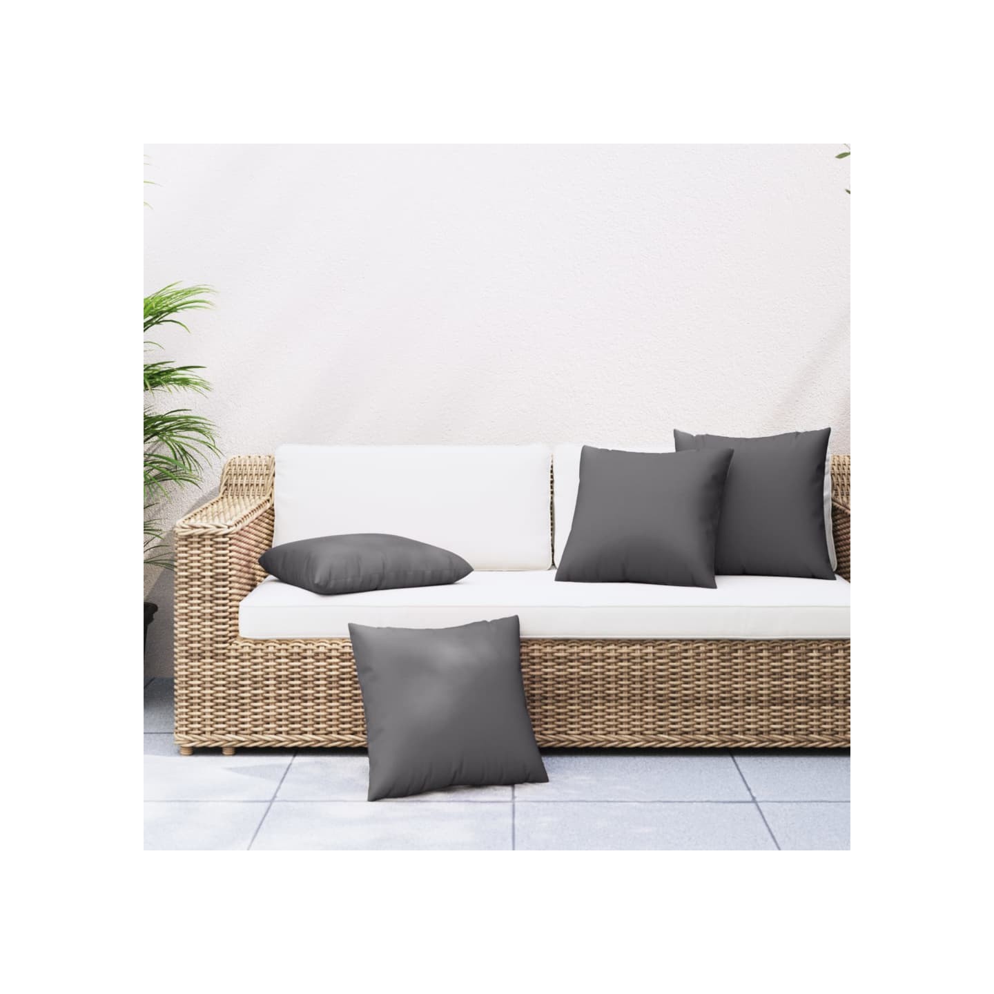 Coussins de canapé lot de 4 anthracite 60x60 cm tissu