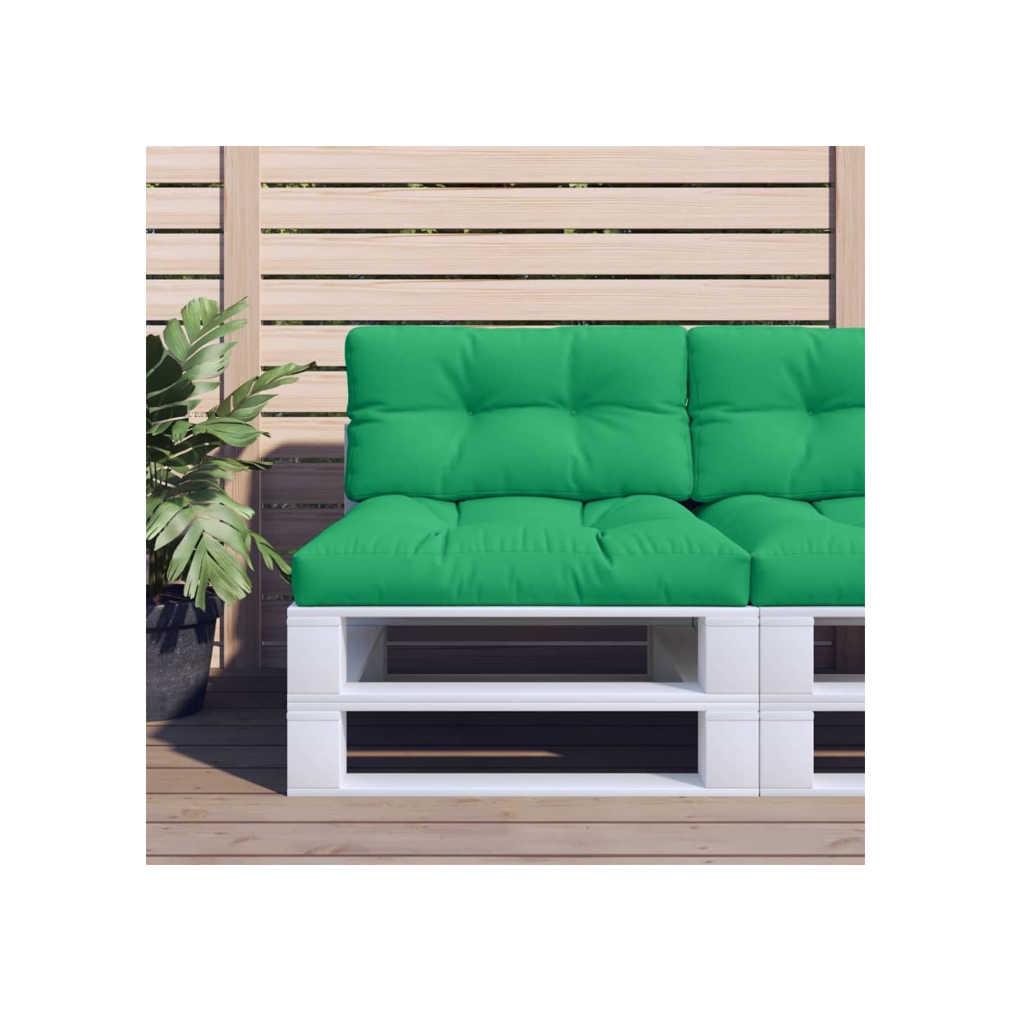 Coussin de palette vert 70x40x12 cm tissu