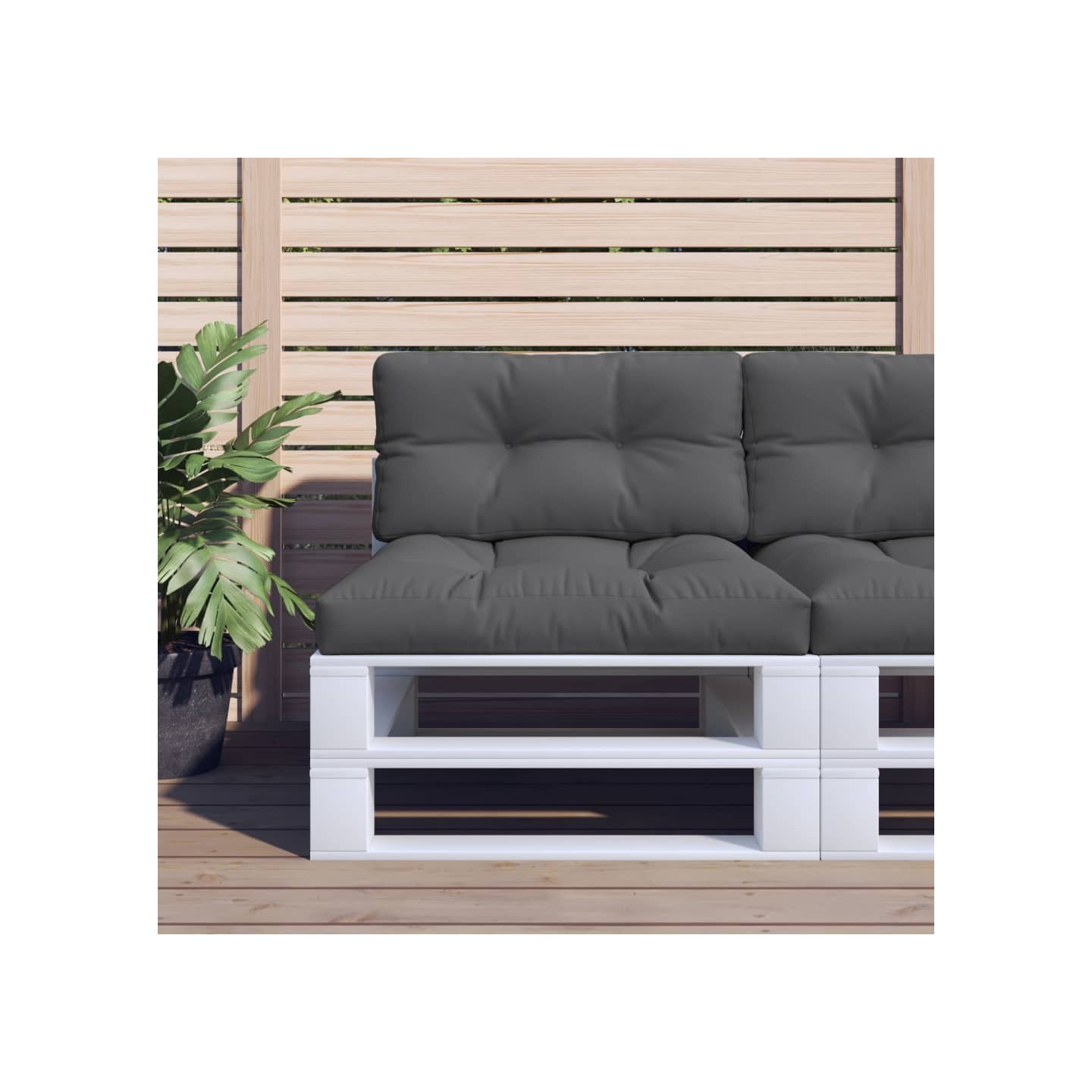 Coussin de palette anthracite 80x40x12 cm tissu