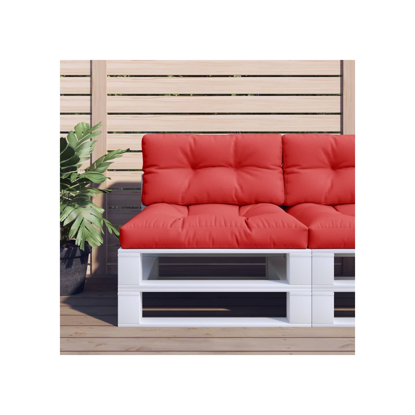 Coussin de palette rouge 80x40x12 cm tissu